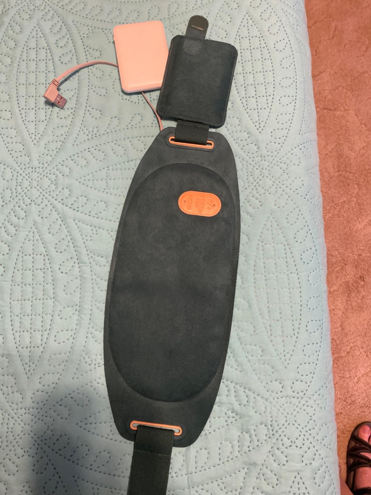 Pixie Period Heating Pad for Cramps - Wearable Cordless Graphene Heat Belt - 3 Heat Settings - Vibration Massage - Discreet - Adjustable Fit - Rechargeable - FSA Eligible and HSA Eligible - Pink customer photo 1