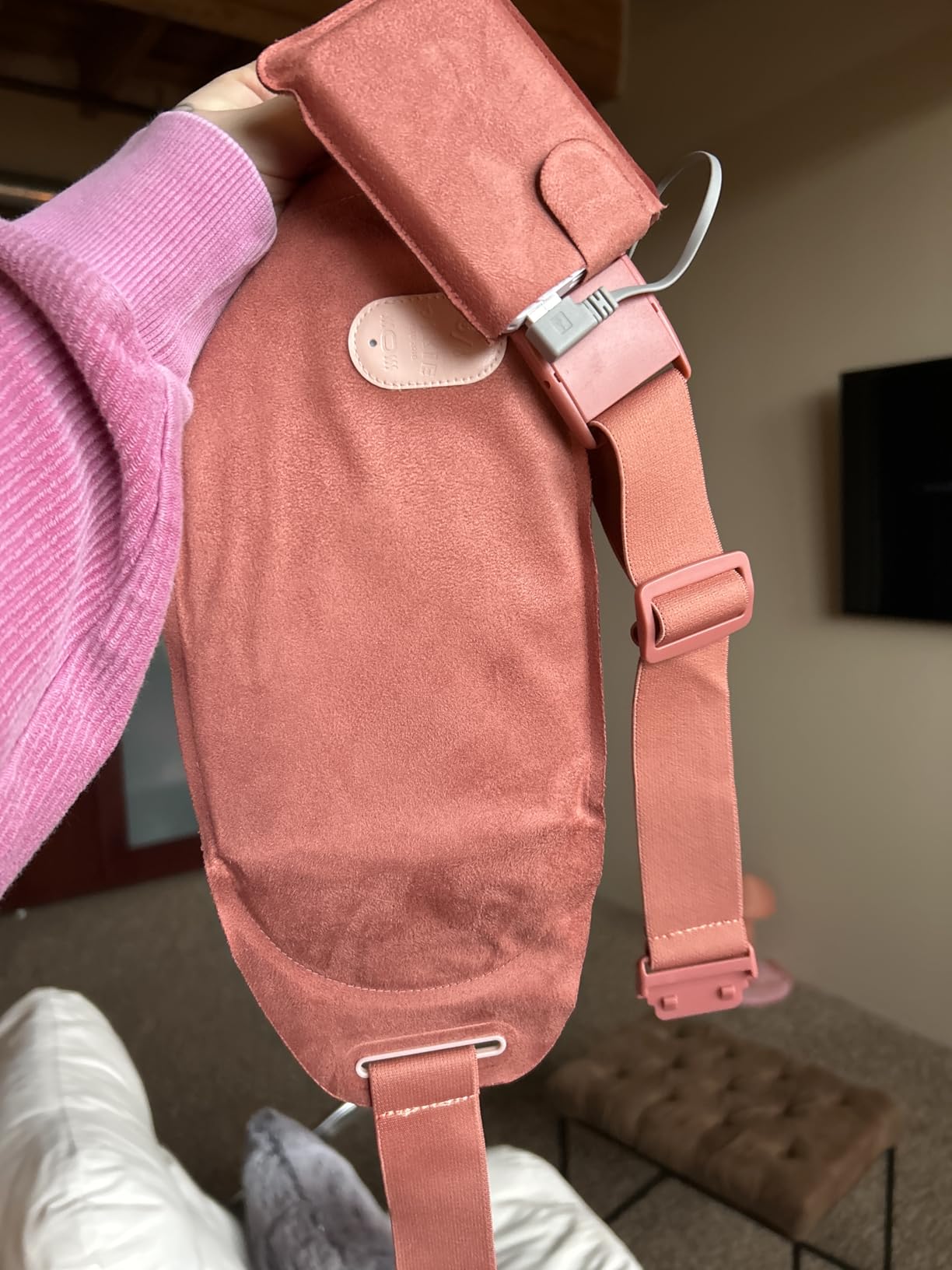 Pixie Period Heating Pad for Cramps - Wearable Cordless Graphene Heat Belt - 3 Heat Settings - Vibration Massage - Discreet - Adjustable Fit - Rechargeable - FSA Eligible and HSA Eligible - Pink customer photo 2