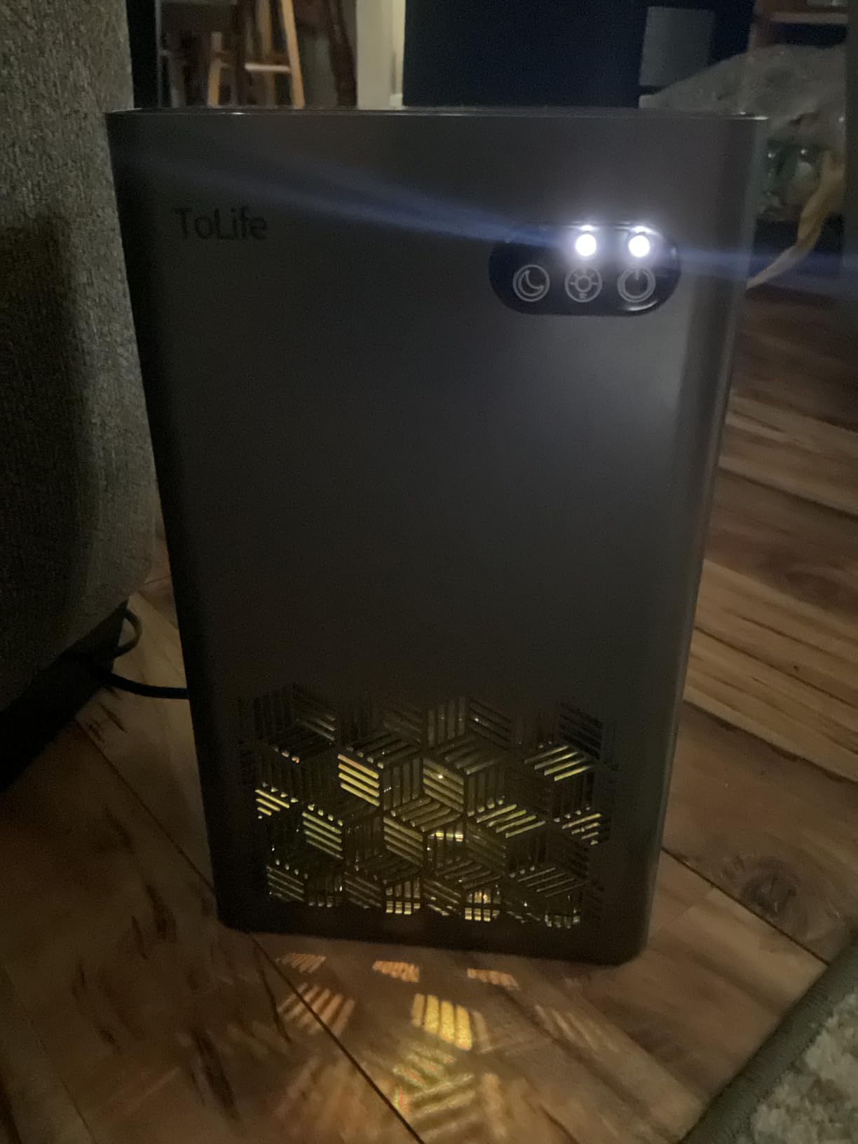 ToLife Dehumidifier, 1000 Sq Ft 95 oz Tank with Sleep Mode, Auto Shutoff | Portable for Home, Bedroom, Bathroom and Basement with 7-Color LED Light, Grey customer photo 2