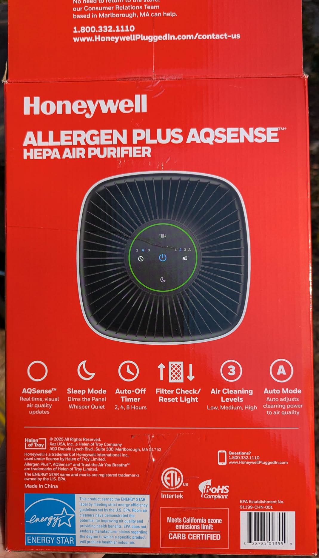 Honeywell Allergen Plus Compact HEPA Small Room Air Purifiers, Black, HPA125B customer photo 2