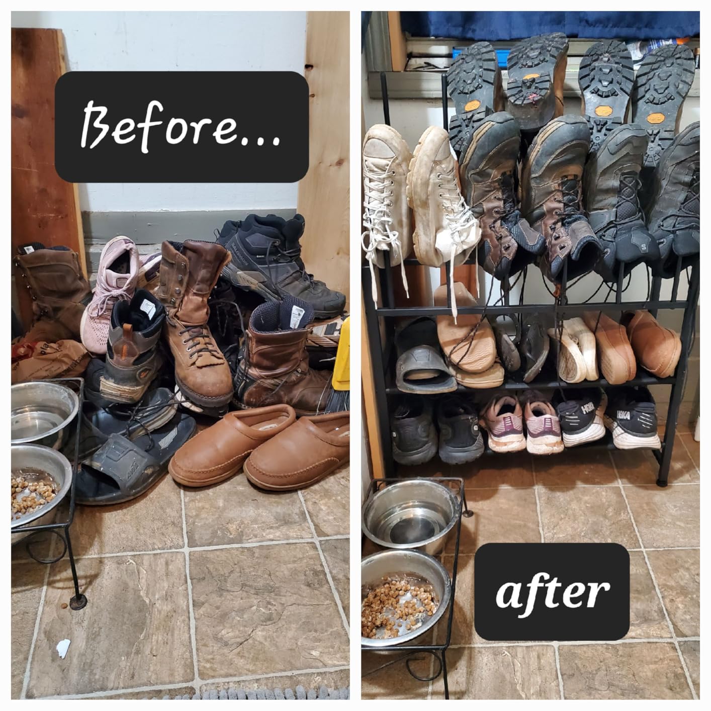 DIMJ Boot Rack 4-Tier - Black Metal Boot Storage Rack for Tall Boots Organizer Tall Boots, Multiuse Shoe Rack for Boots, Sneakers, High-Heel, Entryway, Fit for 8 Pairs, Black customer photo 1