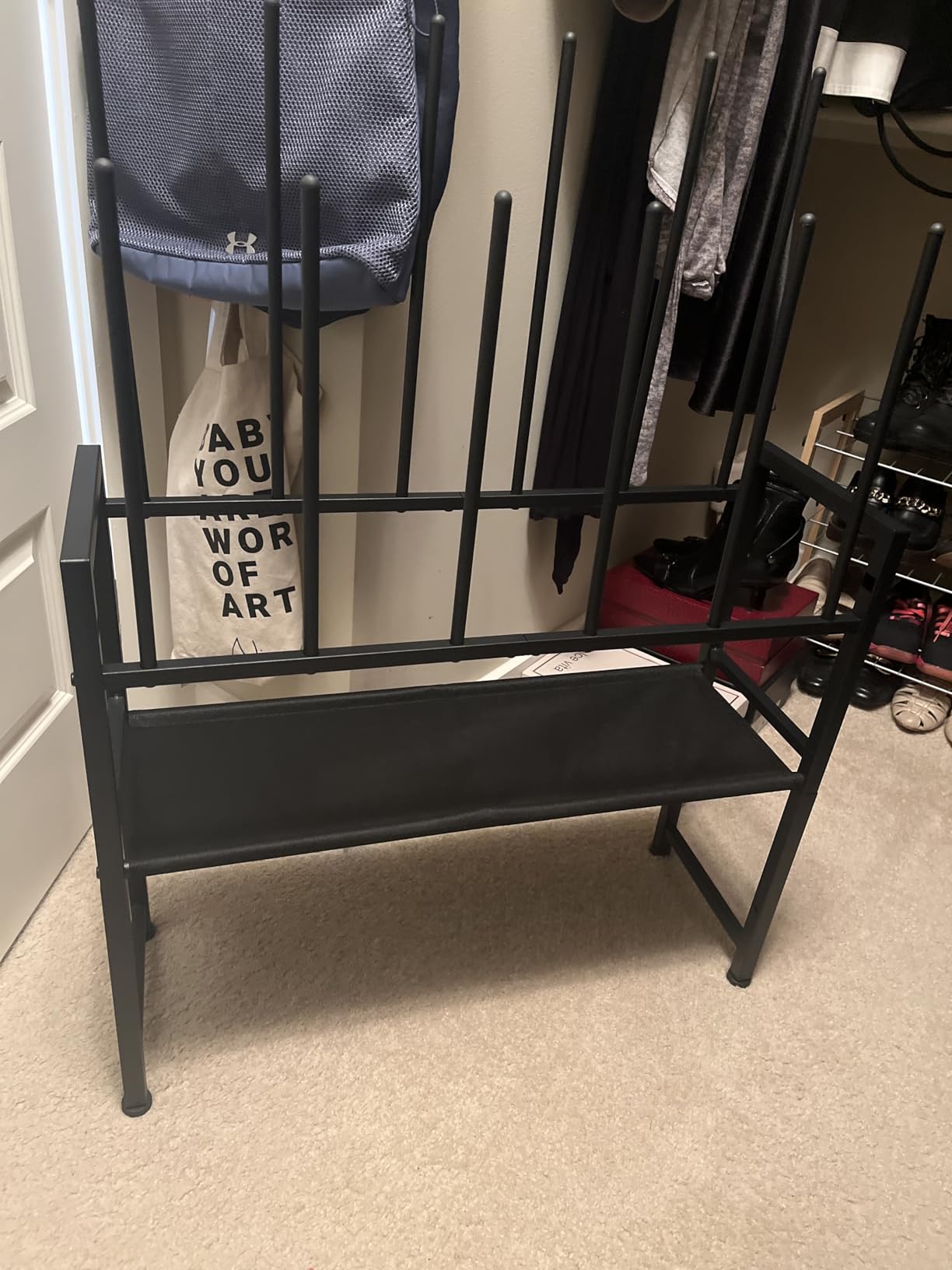 DIMJ Boot Rack 4-Tier - Black Metal Boot Storage Rack for Tall Boots Organizer Tall Boots, Multiuse Shoe Rack for Boots, Sneakers, High-Heel, Entryway, Fit for 8 Pairs, Black customer photo 2