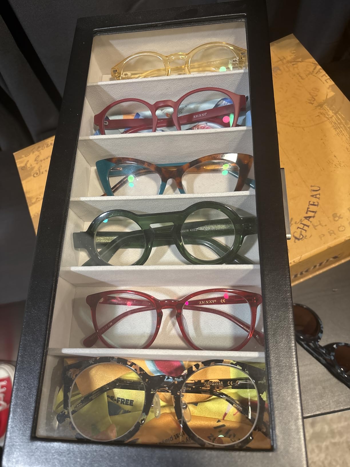 Lolalet Sunglasses Storage Box for Women | Eyewear Eye Glass Sun glass Storage Box with Clear Top Lid Display Holder Case for Eyeglass Watch Jewelry customer photo 1