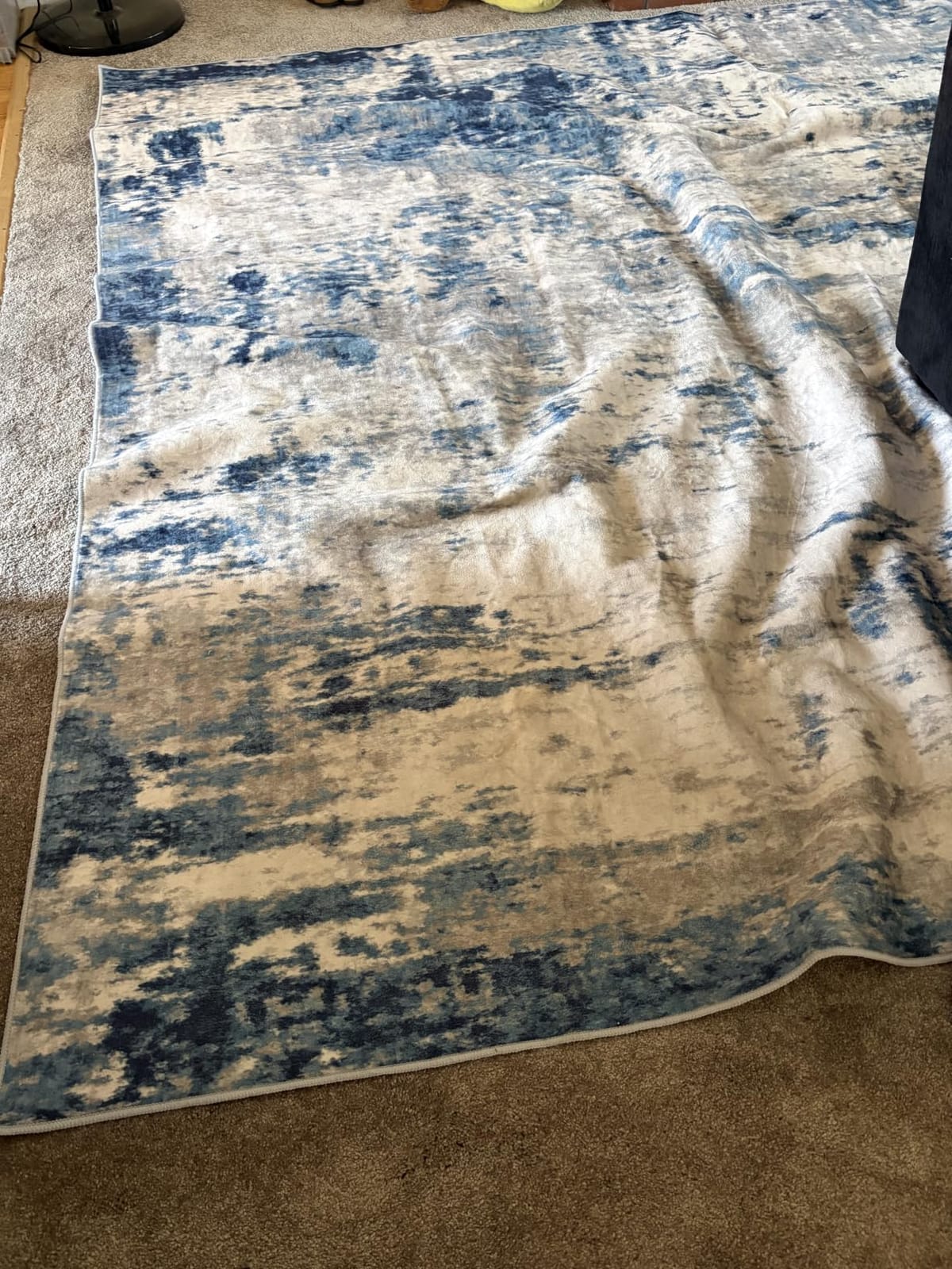 RELEANY Washable 5'x7' Abstract Area Rug for Living Room Black Gold | Carpet for Bedroom, Kitchen, Office, Hallway and Entryway, Printed Pattern, Non-Slip, Soft, Stain-Resistant, Easy to Clean customer photo 2