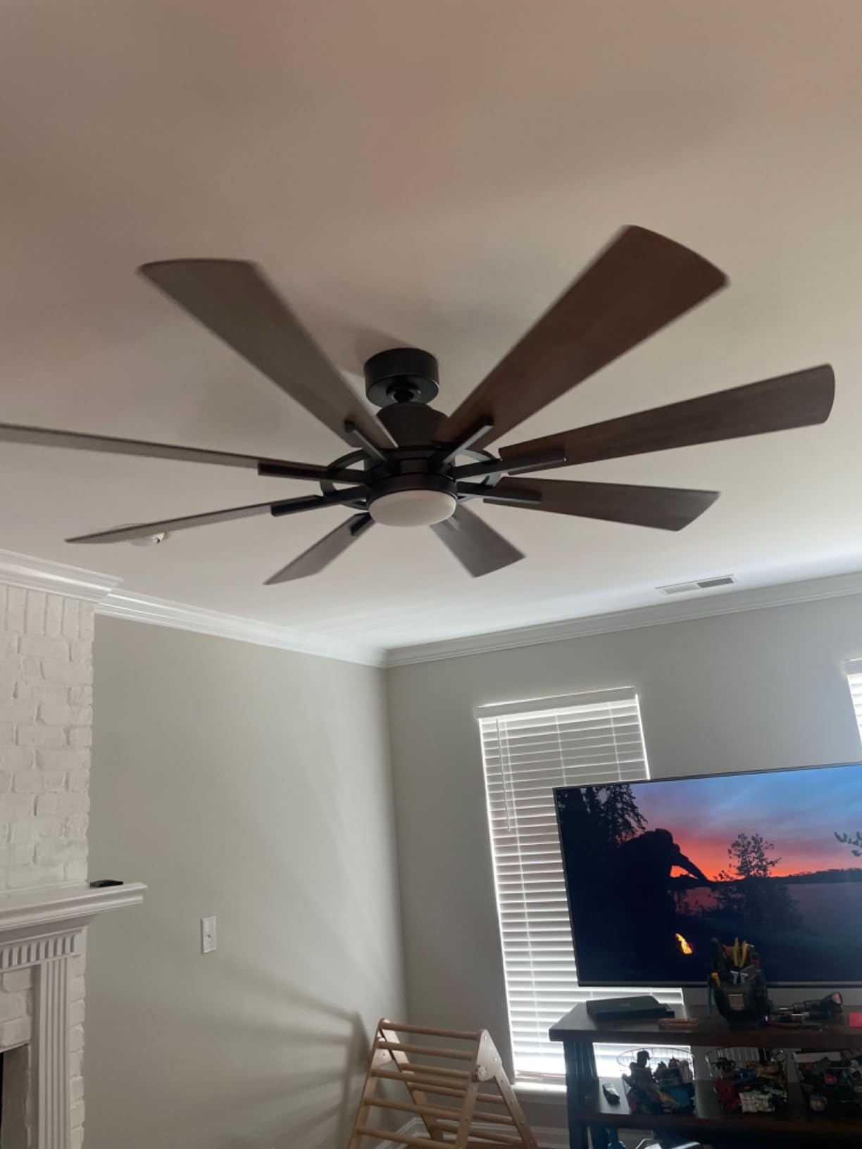 100 Inch Large Ceiling Fans with Lights and Remote, Big HVLS Ceiling Fan | Quiet Reversible DC Motor, Dimmable LED & 3CCT Lighting & Ceiling Fans for Living Room Patio Shop Garage Commercial Spaces customer photo 1