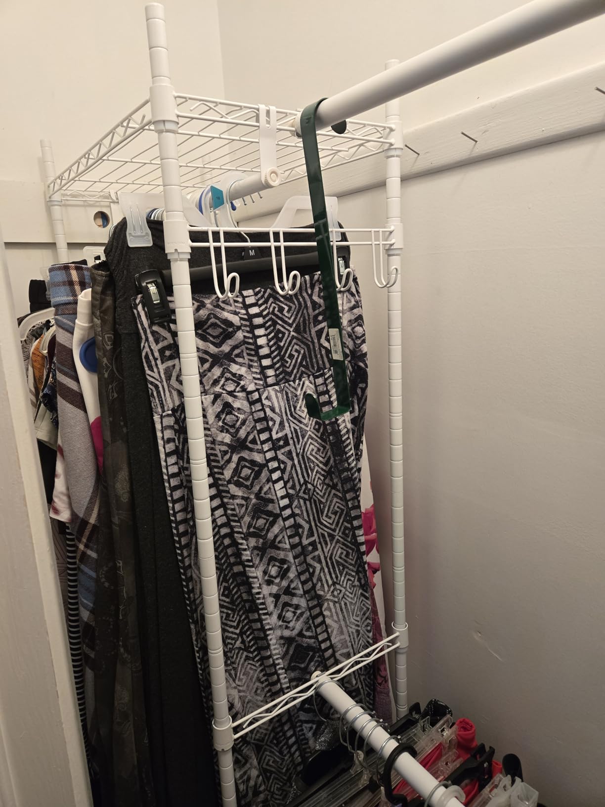 SEMHOR E06 Expandable Heavy Duty Clothes Rack for Reach-in Closet | Freestanding Clothing Racks with Shelves, Carbon Steel Closet Organizer System Adjustable 70.8-93.9