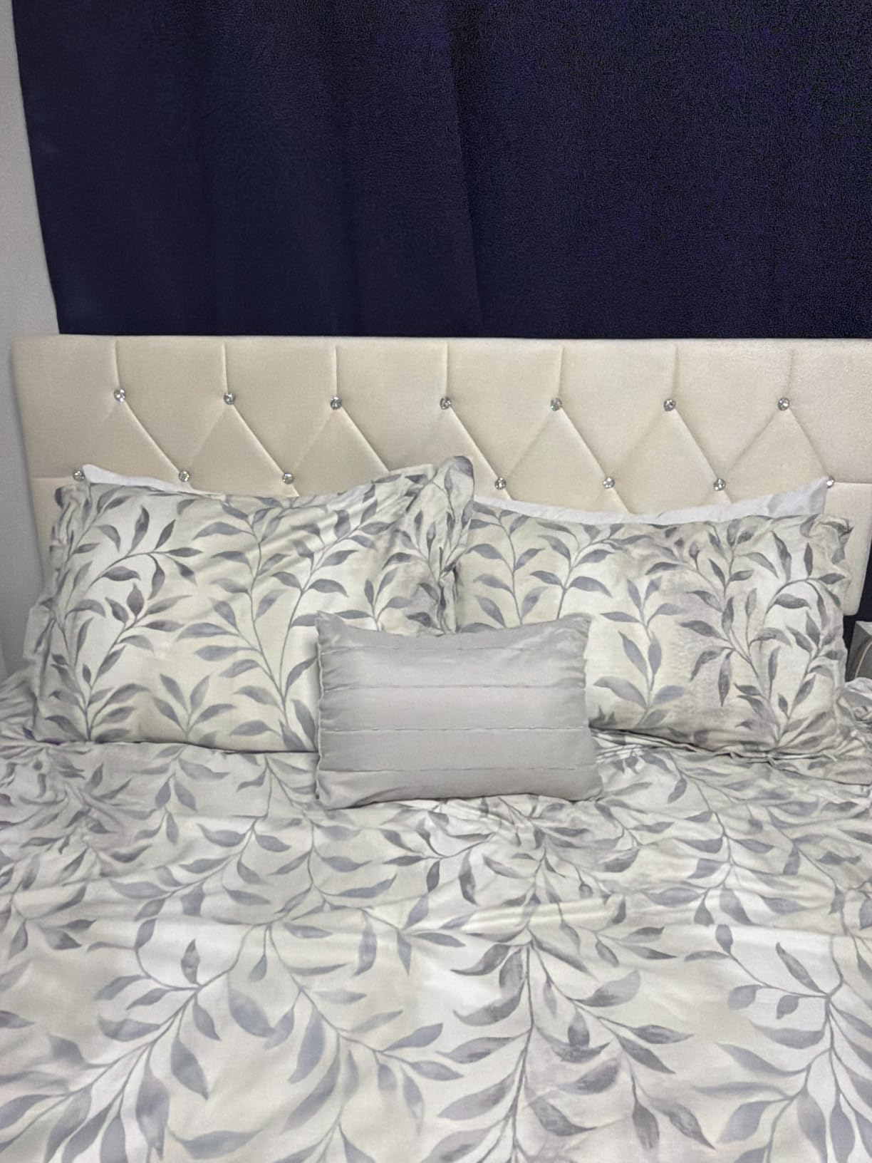 VECELO Tufted Upholstered Headboard King Size, with 6 Adjustable Height from 39.8