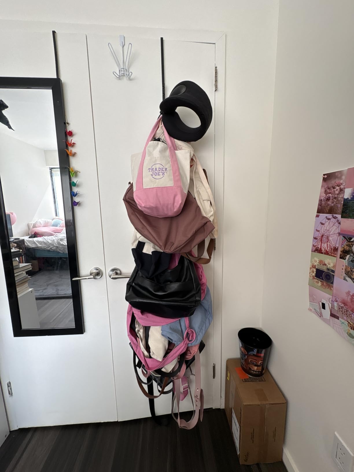 SWTYMIKI Over the Door Purse Organizer - 2 Packs Wall Mounted Purse Rack with 8 Hooks Design, Holds up to 16 Bags, Black customer photo 2