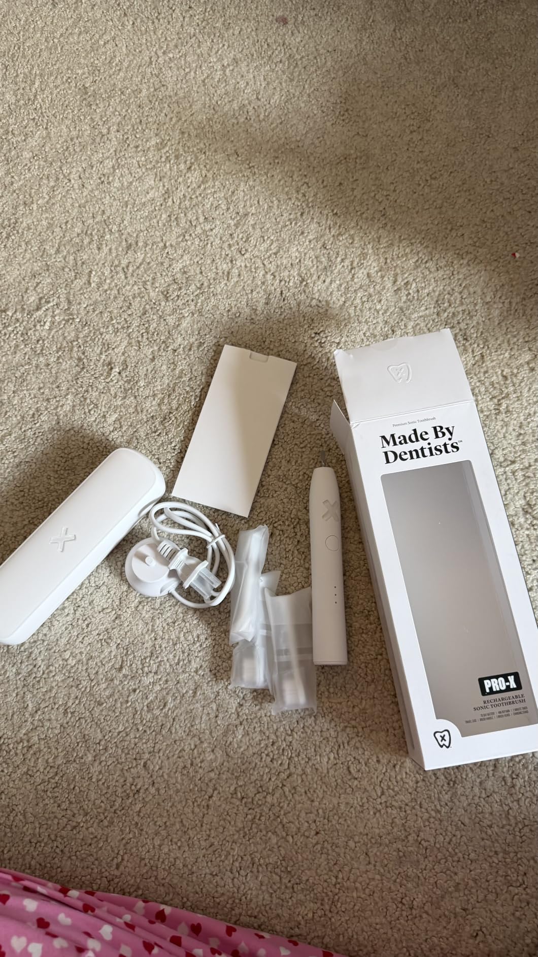 Made by Dentists PRO-X Sonic Electric Toothbrush for Adults - 70-Day Battery on One Charge, Dentist-Designed Whitening Rechargeable Toothbrush, 3 Brush Heads & Travel Case, 3 Modes, Pink customer photo 1