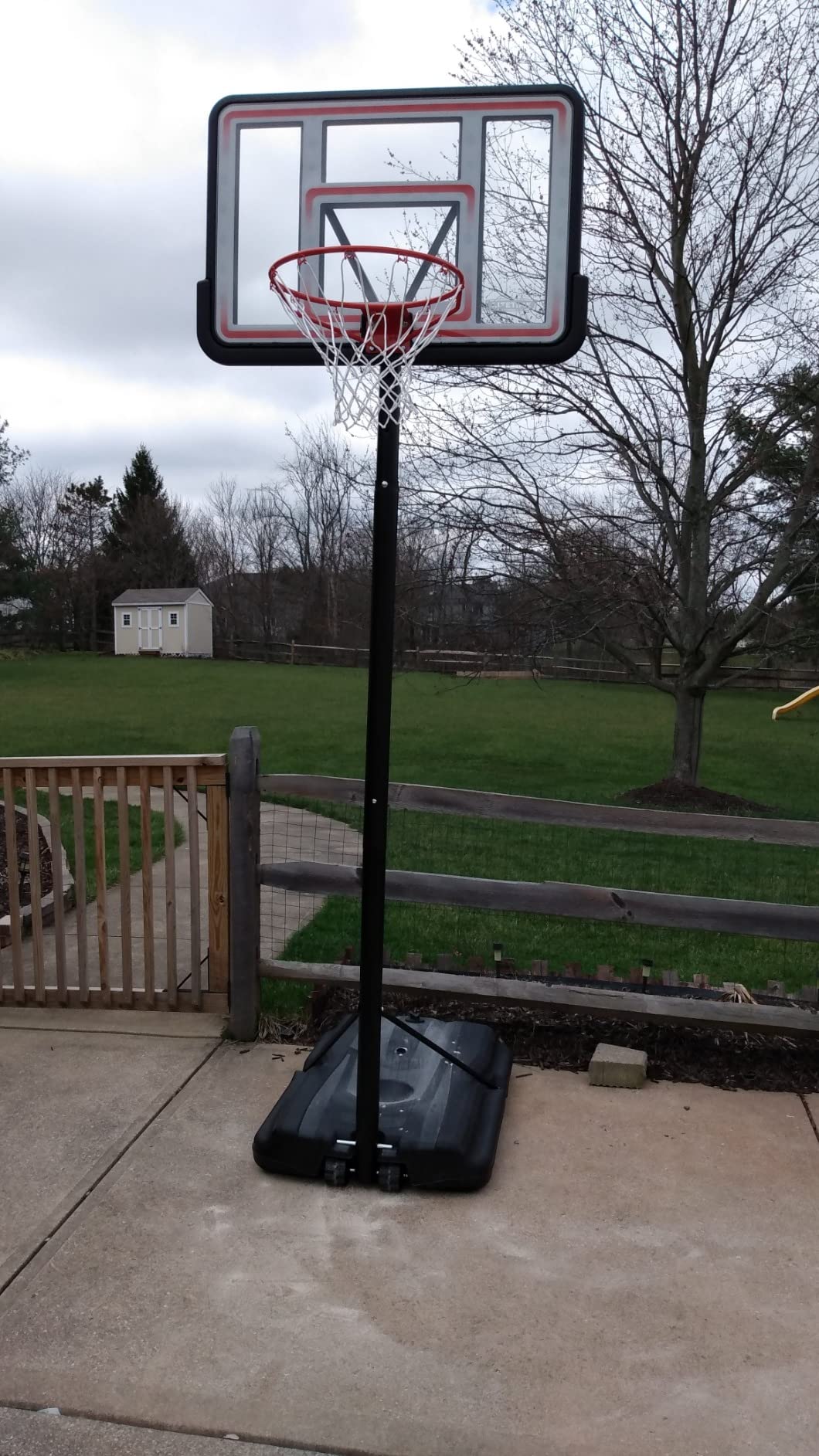 Lifetime NBA League Edition Portable Basketball Hoop, Adjustable Height 7.5-10 Ft, 44 Inch Shatterproof Polycarbonate Backboard, Steel Frame, Black/Clear customer photo 1