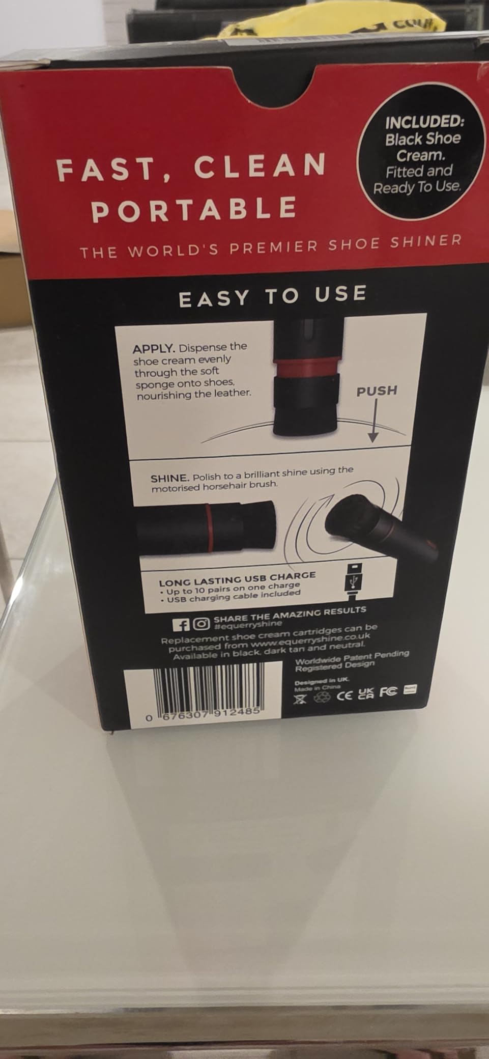 Electric Shoe Shine Kit with 50ml Black Shoe Polish Cream - Rechargeable Motorised Horsehair Brush for Leather Shoes, Boots, Handbags customer photo 2