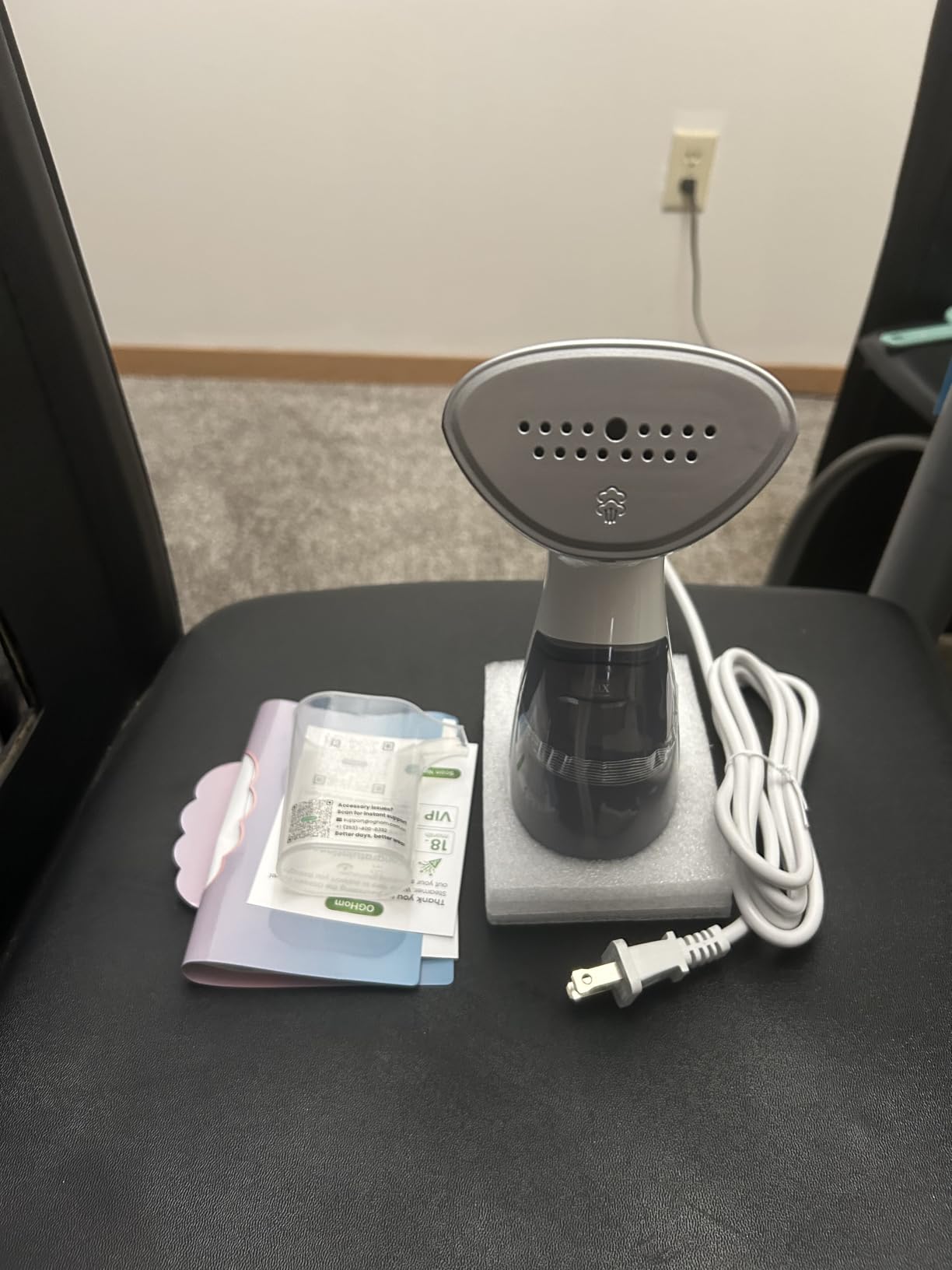 OGHom Portable Travel Handheld Steamer for Clothes, Garment Wrinkle Remover, 1000W Strong Penetrating Fabric Steamer, 150ML Water Tank, for Home, Office, Travel (ONLY FOR 120V) customer photo 1