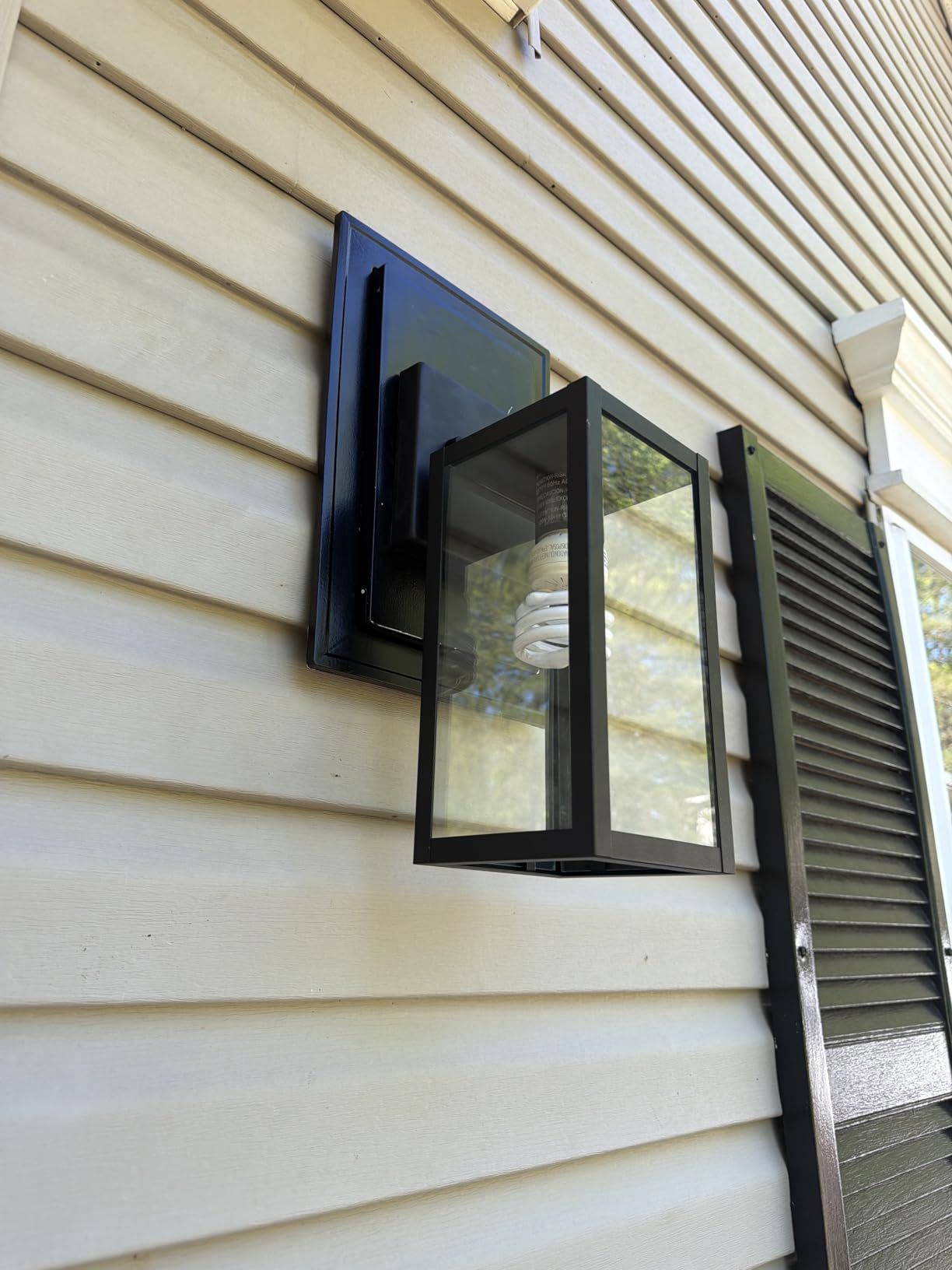 Outdoor Light Fixtures Wall Mount, Waterproof Exterior Wall Lanterns with Glass, Matte Black, Outside Wall Sconces, Front Porch Lighting for House Garage Doorway Patio 12.5 in customer photo 1