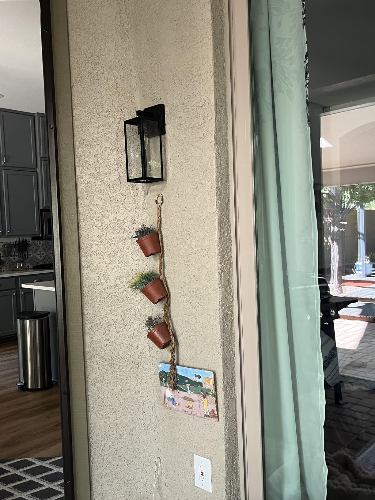 Outdoor Light Fixtures Wall Mount, Waterproof Exterior Wall Lanterns with Glass, Matte Black, Outside Wall Sconces, Front Porch Lighting for House Garage Doorway Patio 12.5 in customer photo 2