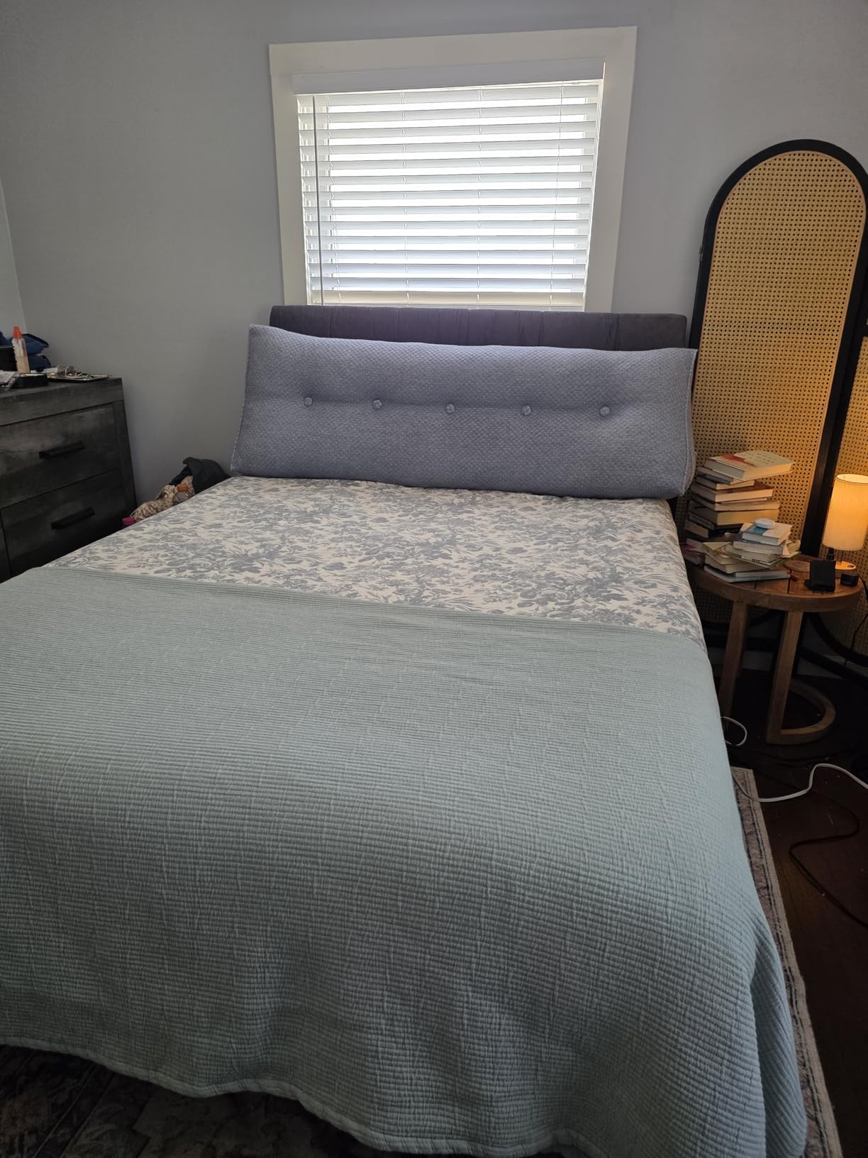 Queen Size Headboard Only-No Assembly Required, Beige - Easy to use no assembly required, Linen fabric and extra-thick foam for added comfort, Modern style headboard queen size customer photo 1