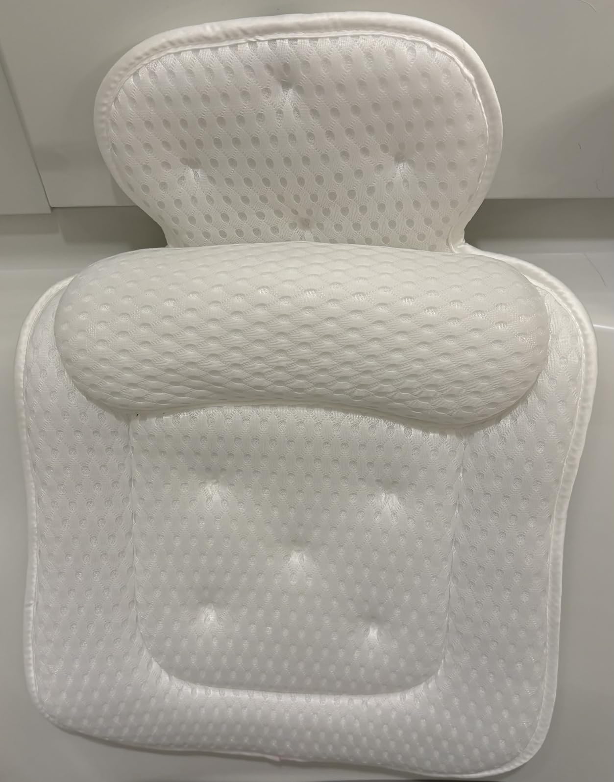 Bath Pillows for Tub, Comfortable Bathtub Cushion for Head and Neck with Soft 3D Mesh Fabric and 54 Non-Slip Suction Cups, Relaxing Tub and Shower Accessories Spa Gift White Standard customer photo 2