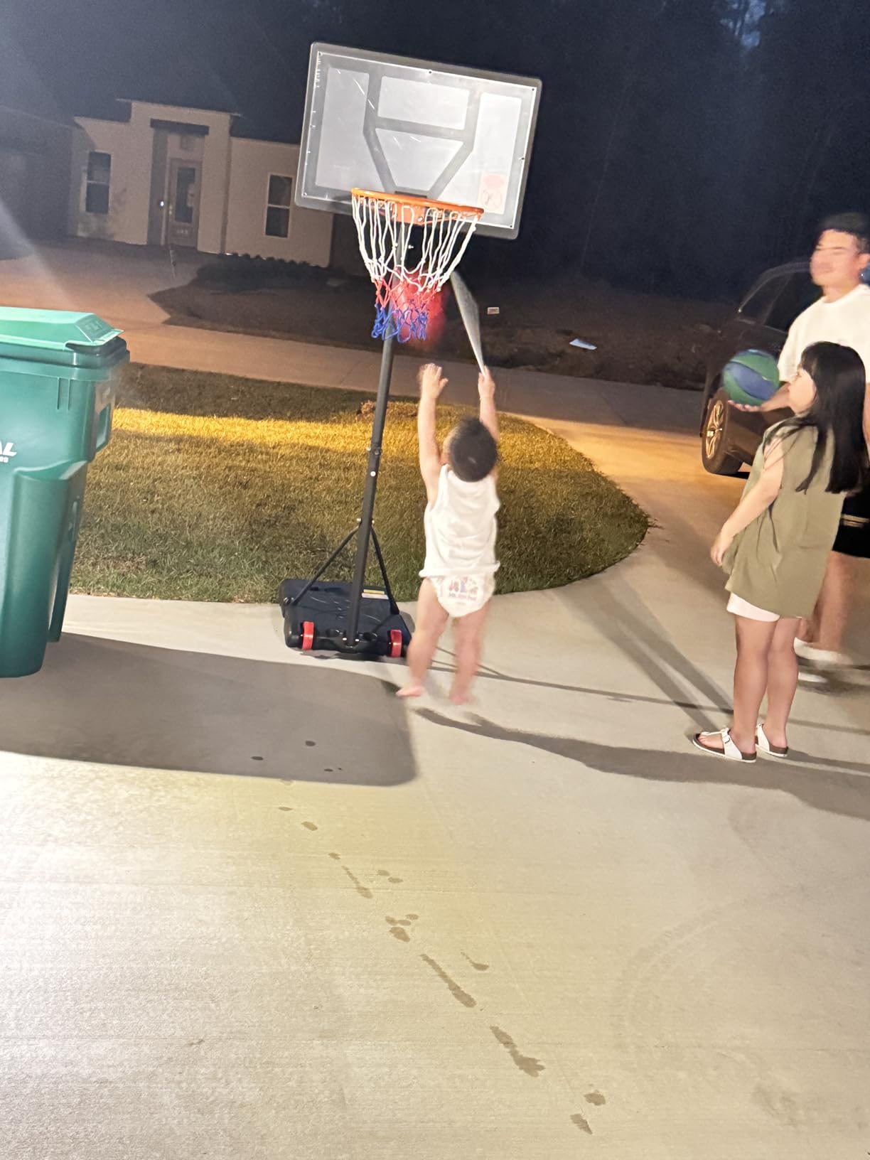 Yohood Kids Basketball Hoop Outdoor Height Adjustable 3-7 FT, Portable Basketball Goal System for Kids Youth Teens in Backyard/Driveway/Indoor, Shatterproof Backboard and Stable Base customer photo 1