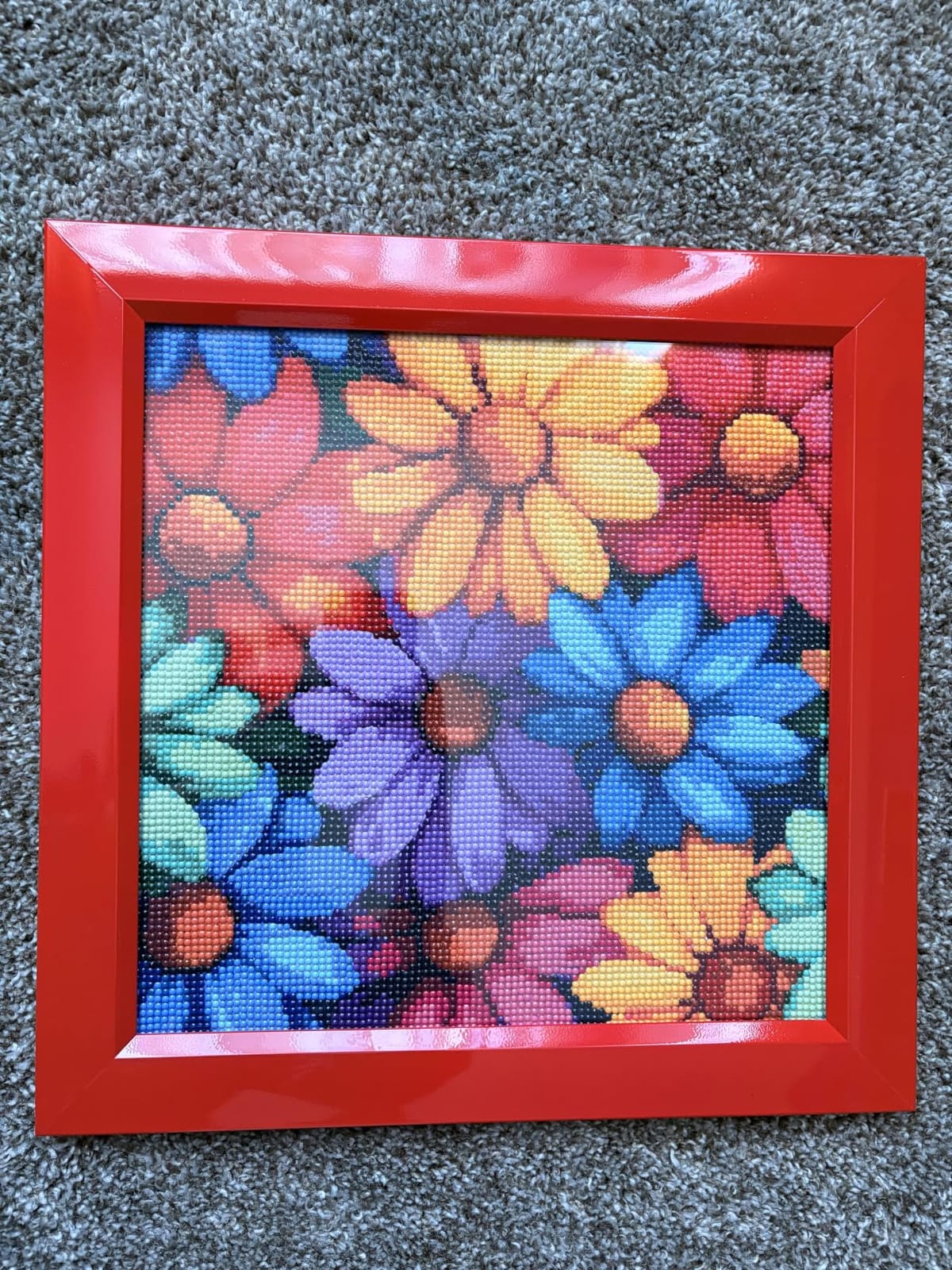 Flowers Diamond Art Kits for Adults, 5D Diamond Painting for Beginners | DIY Full Drill Round Gem Painting Art for Adults, Home Wall Decor 13.78x13.78 Inch customer photo 2