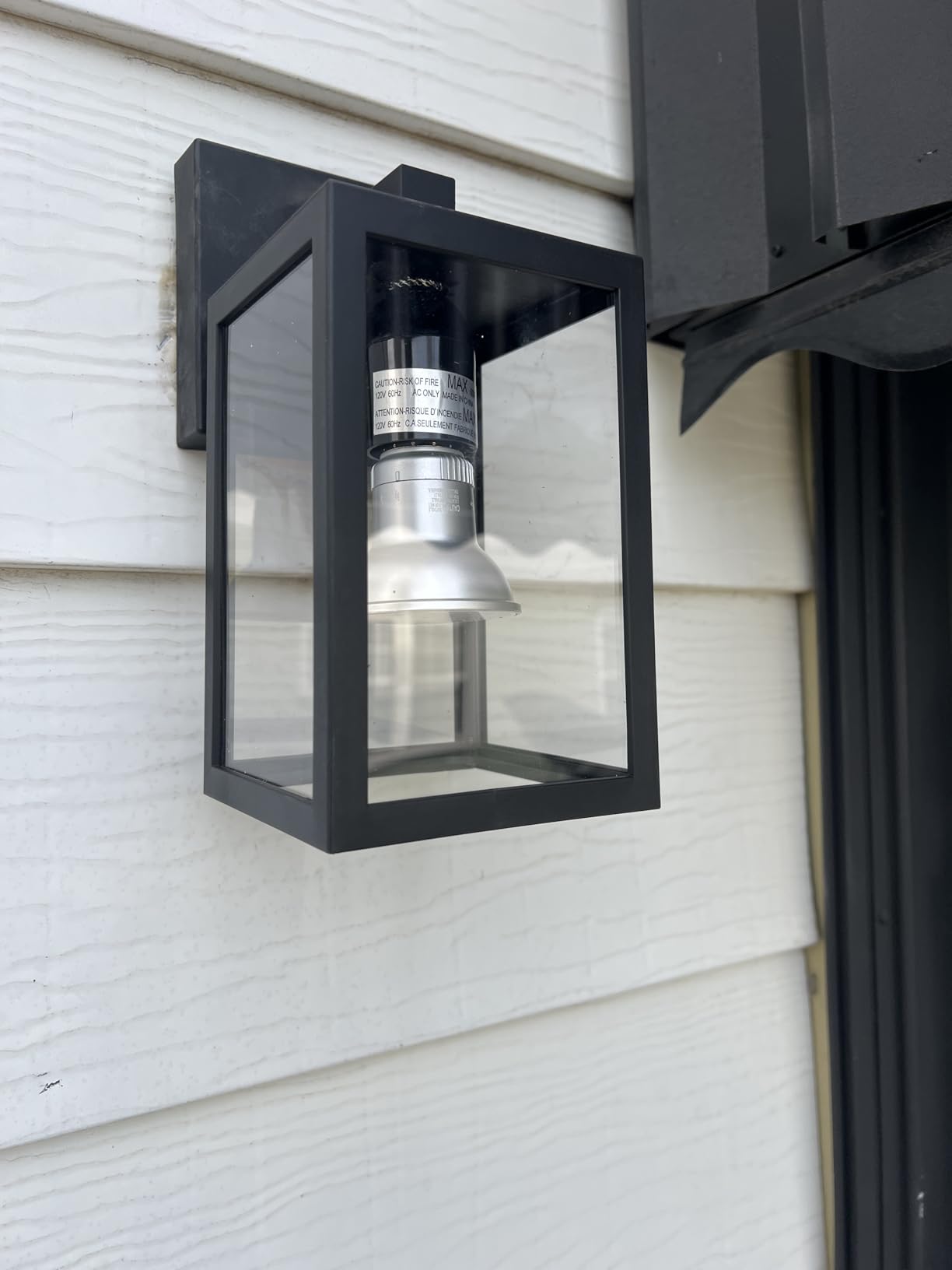 2 Pack Dusk to Dawn Outdoor Wall Light Fixtures, Exterior Porch Light, Waterproof Wall Sconces Lanterns, Sensor Lighting Wall Mount for House Doorway Garage, Black customer photo 1