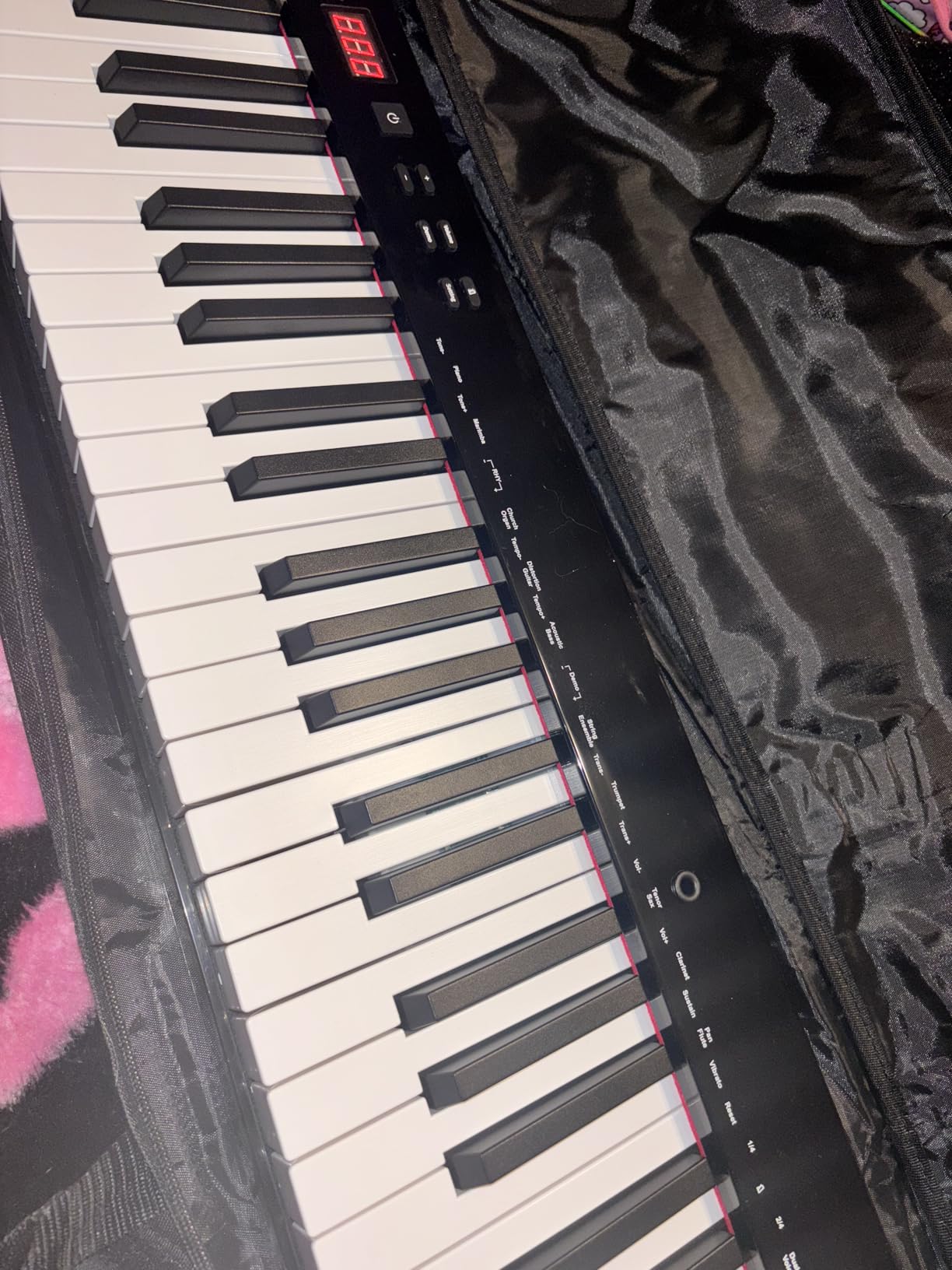 88 Key Weighted Folding Keyboard, Full Size Electric Piano Keyboard 88 Keys with for Beginners, Portable Case, Sustain Pedal, Black and White, Digital Piano Carry Bag, Note Sticker, Holder, Headphone customer photo 2