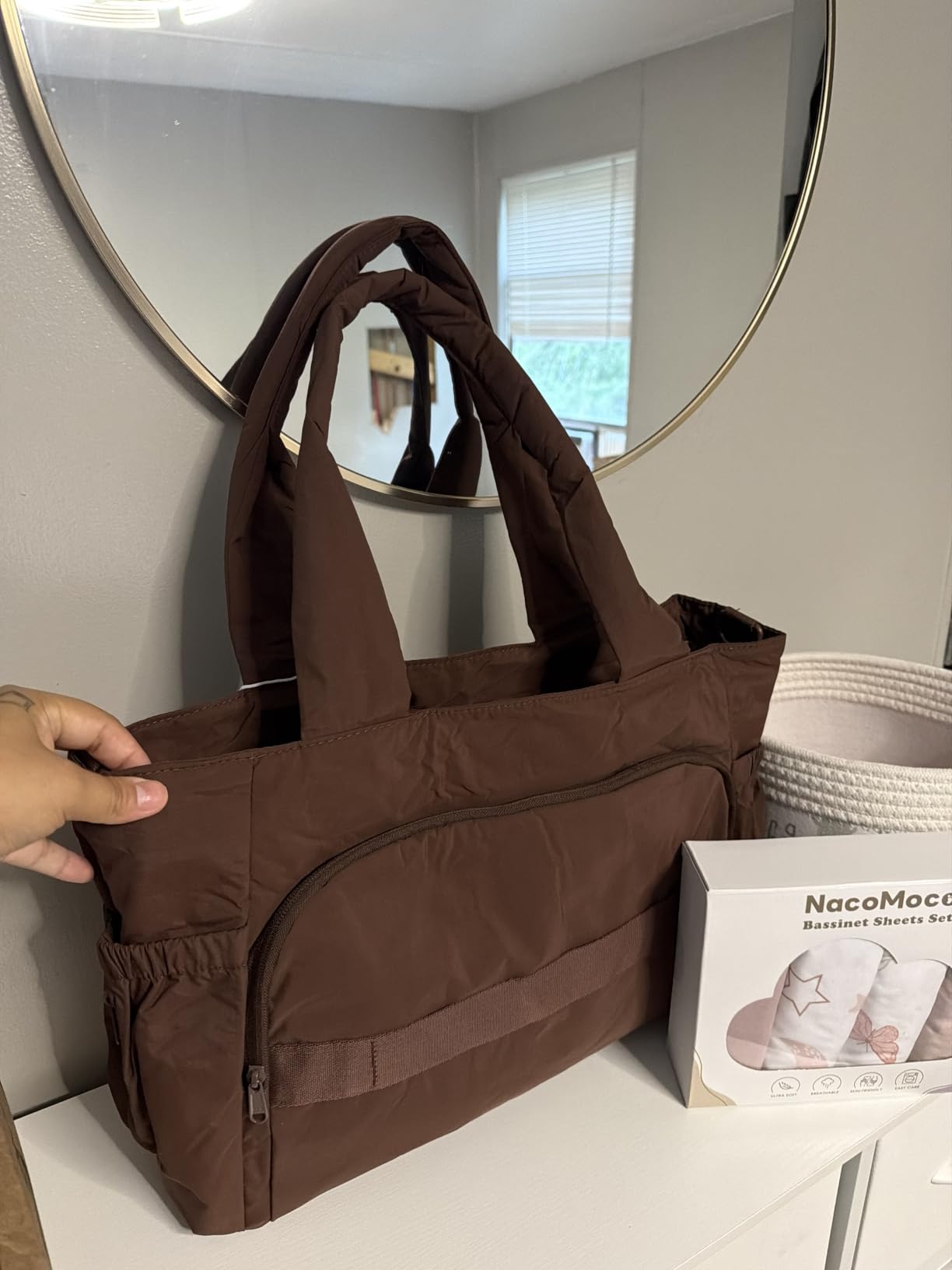 BAGSMART Diaper Bag Tote, Hospital Bag for Labor Delivery Travel Baby Tote | Lightweight Puffy Maternity Bag, Changing Pad & Pacifier Case, Large Capacity for Mom and Dad, Newborn Essentials customer photo 2