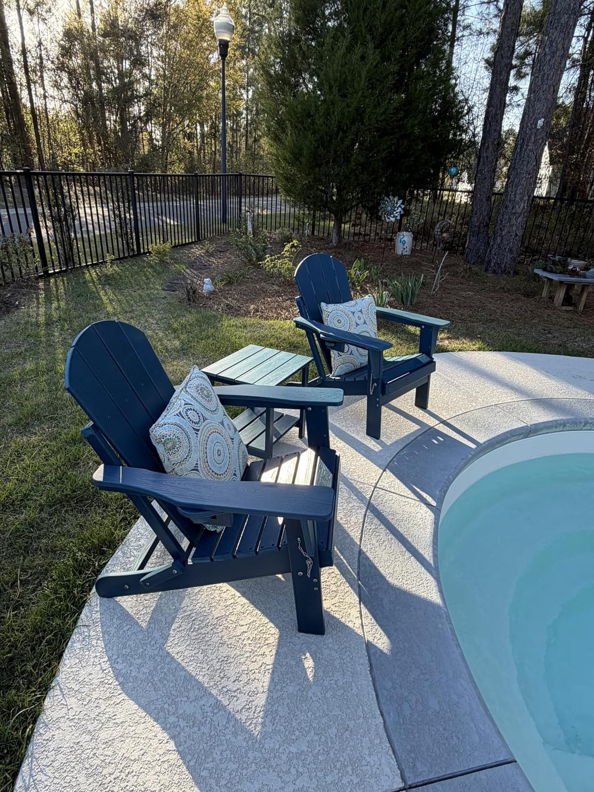 HDPE Folding Set of 2 w/ Side Table, Navy customer photo 2