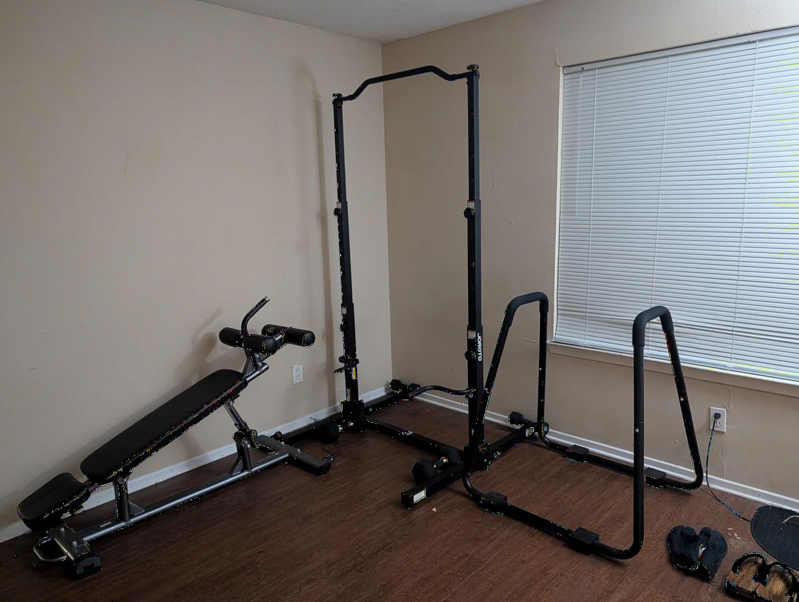 JOROTO Foldable Pull Up Dip Station, Pull Up Bar Free Standing for Home Gym, 450LBS Stable Power Tower, Adjustable Height Multifunction Pull Up Stand, Strength Training Equipment for Men Women customer photo 1