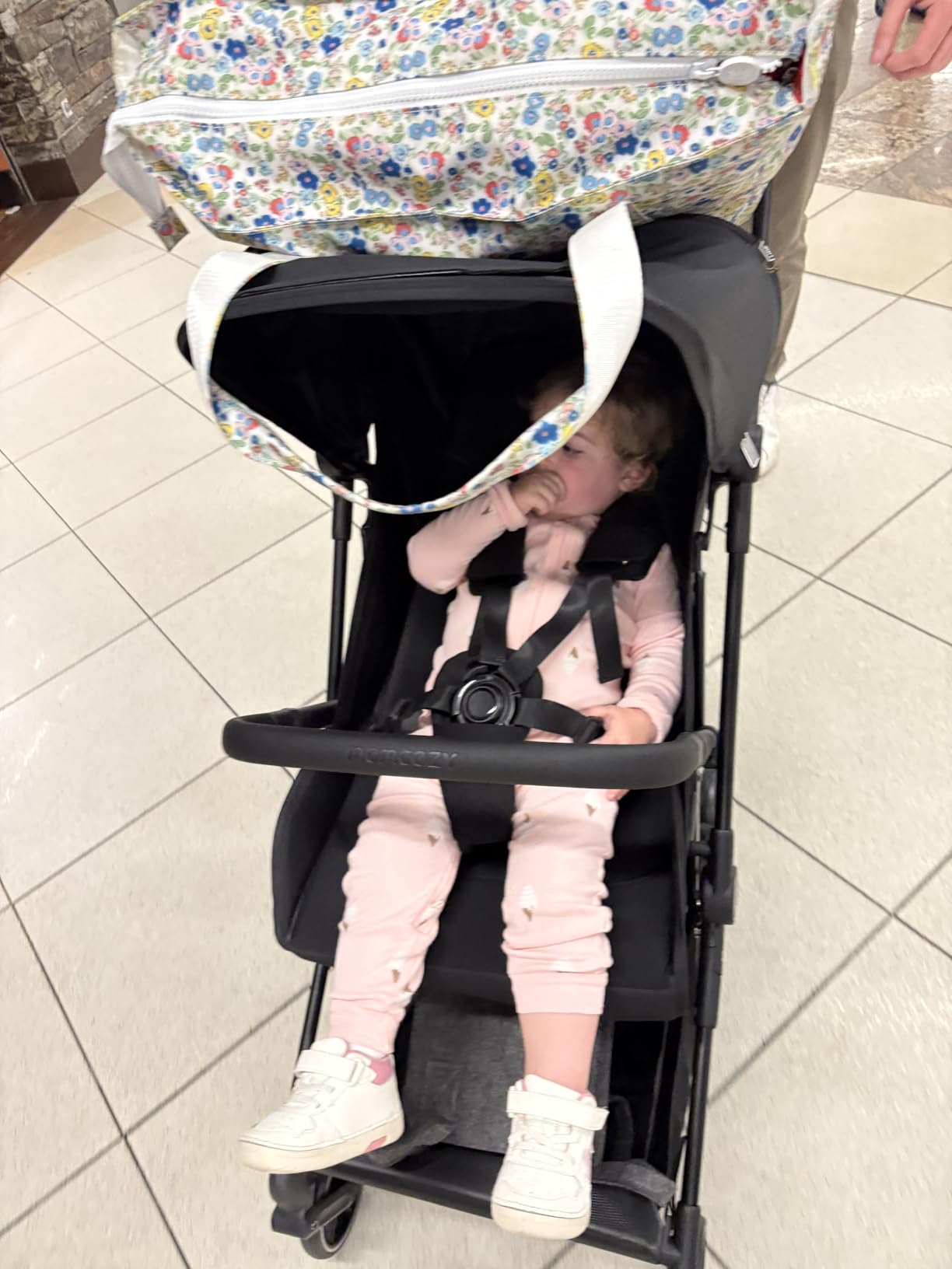 Momcozy TuckGo Travel Stroller, Spacious Seat, One-Hand Fold, 33 L Storage | 14.33 lb Lightweight Design, Compact for Air Travel, 3-Position Recline, 4-Wheel Suspension and UPF 50+ Canopy customer photo 2