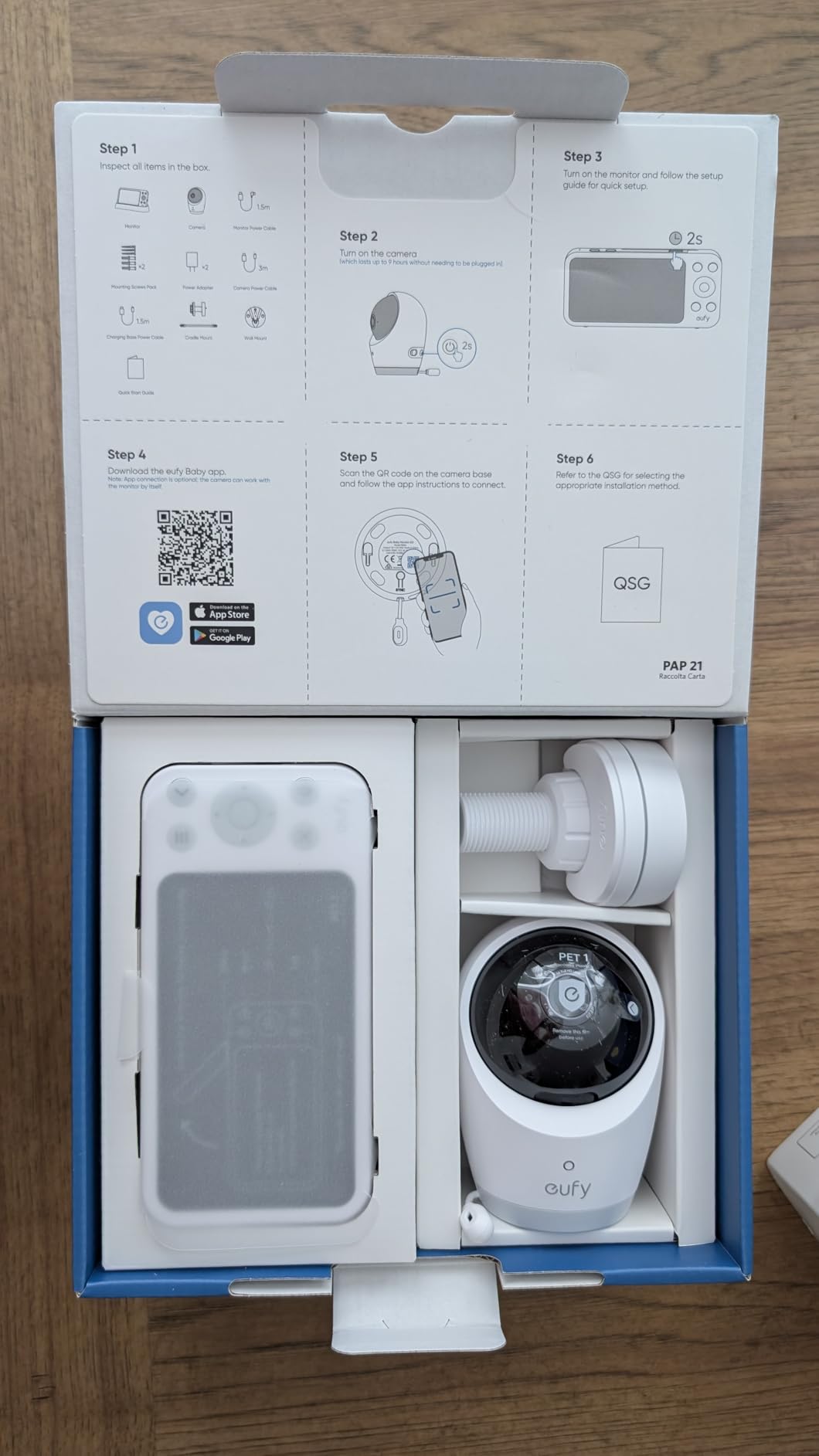 eufy Security Baby Monitor, Hybrid Wi-Fi and No Wi-Fi Connection, 24/7 Recording in app, Pan-Tilt, Portable Camera with Built-in Battery, ANR customer photo 2