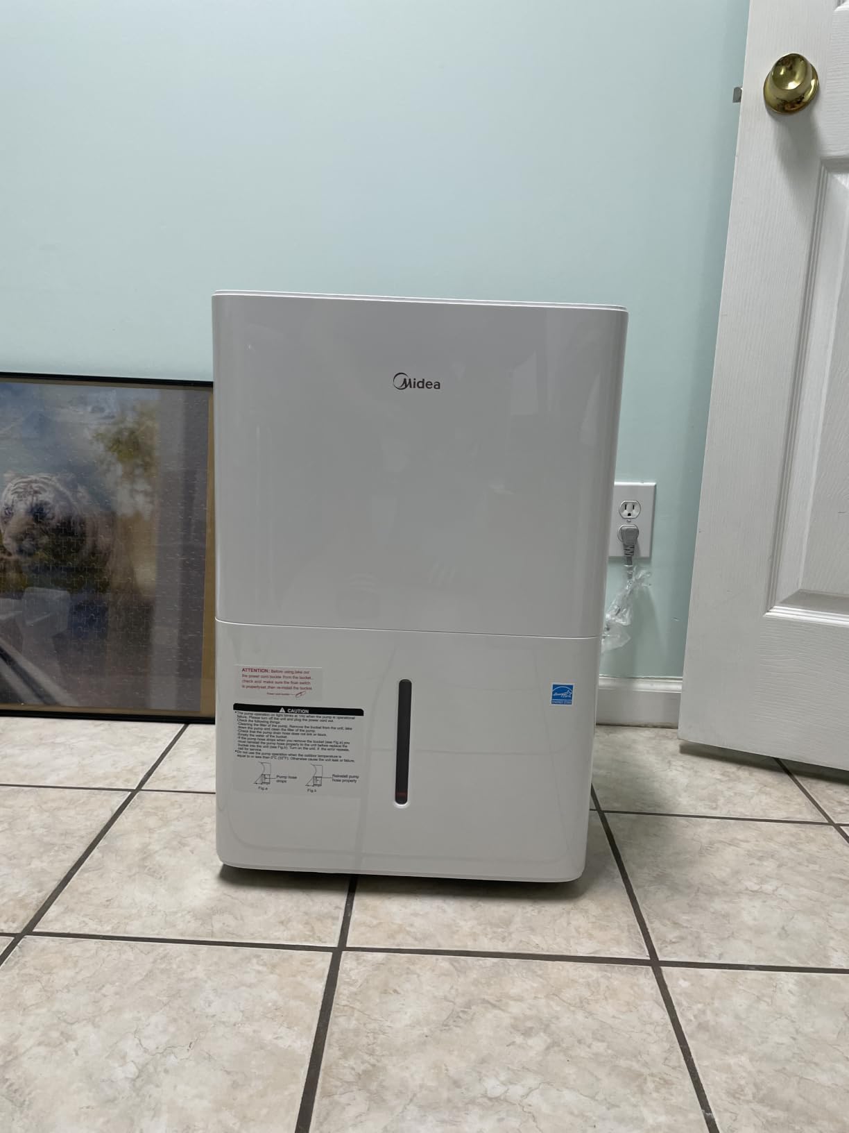 Midea 50 Pint Dehumidifier with Pump, 4,500 Sq. Ft, Energy star | Reusable Air Filter, Continuous Drainage, Wi-Fi Enabled, Works with Alexa, Quiet Operation for Basement, Home customer photo 1