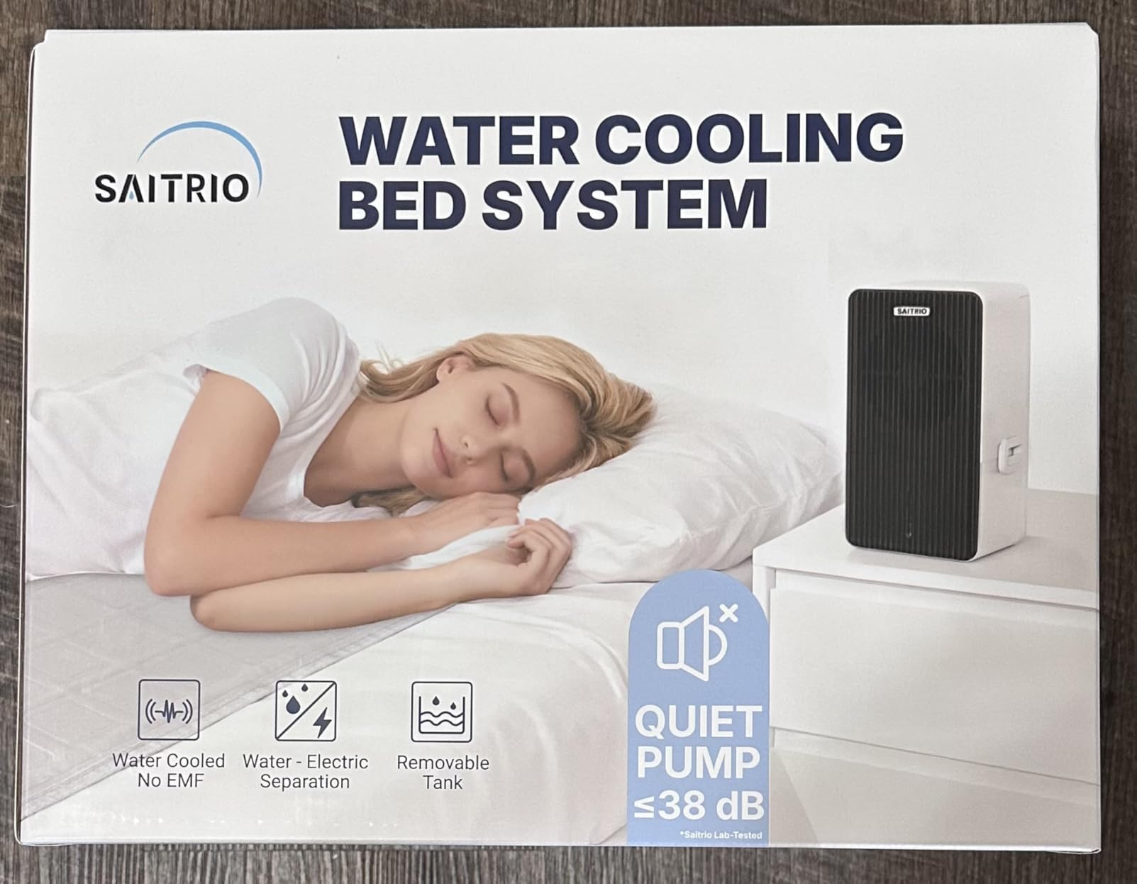 SAITRIO Cooling Mattress Pad, Active Hydro-Powered Bed Cooling System for Night Sweats, Menopause & Hot Sleepers - Ultra-Thin Mattress Topper, Quiet & Clean, Double/Full Size (55