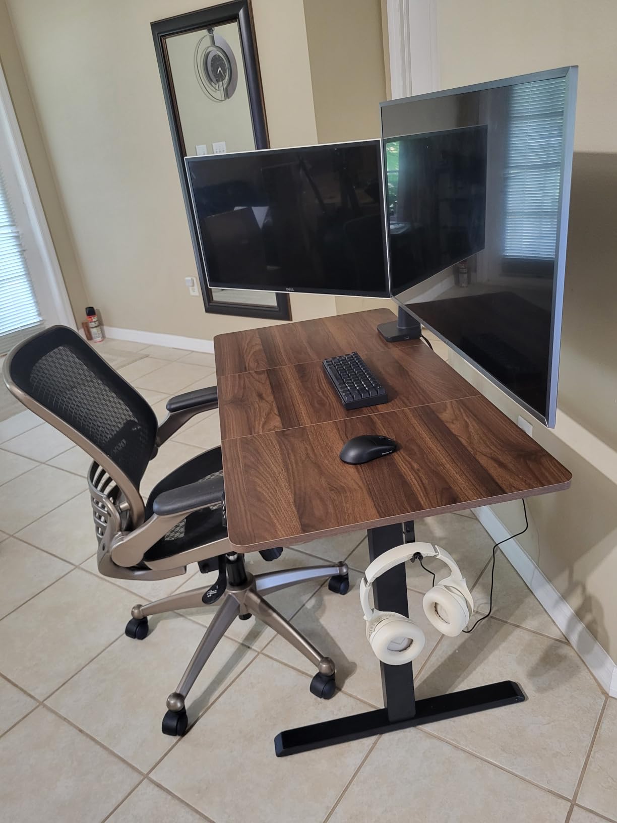 Standing Computer Gaming Office Desk - 48 x 24 Inches Adjustable Stand Up Electric Height Rising Table with Memory Presets customer photo 1