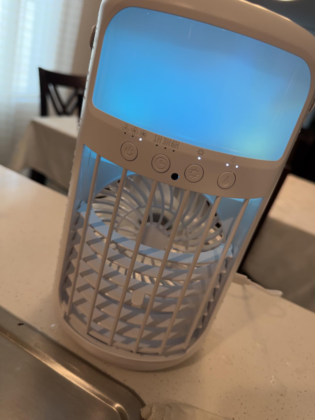 Portable Air Conditioner, 2026 Upgraded 4-IN-1 Portable Ice Fan with 3 Cooling Speeds & 1500ml Water Tank, 2 Cool Mist Ultra-Quiet Desktop AC Fan with Remote & 2-8H Timer for Bedroom, Office, Home customer photo 2