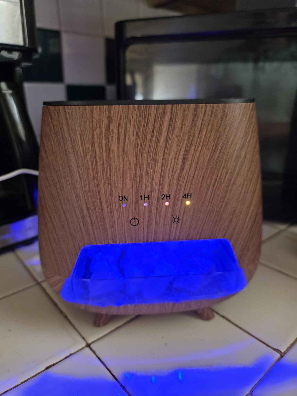 Essential Oil Diffuser for Home, 4-in-1 Aromatherapy Diffuser & Himalayan Salt Lamp, 200ml Cool Mist Humidifier, 9-Color LED, Auto Off, Bedroom Office Yoga customer photo 1