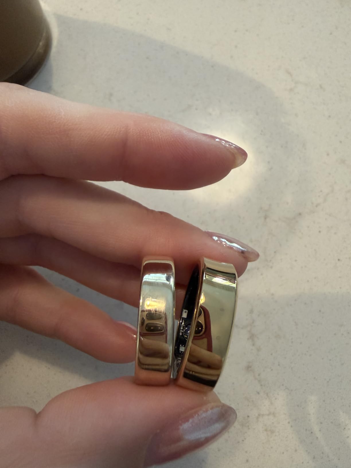 RingConn Gen 3 Smart Ring - Vascular Trends (Size 9, Royal Gold) | No App Subscription, Vibration Alerts, Sleep, Fitness & Heart Rate, 14-Day Battery Life, Size Before You Buy customer photo 2