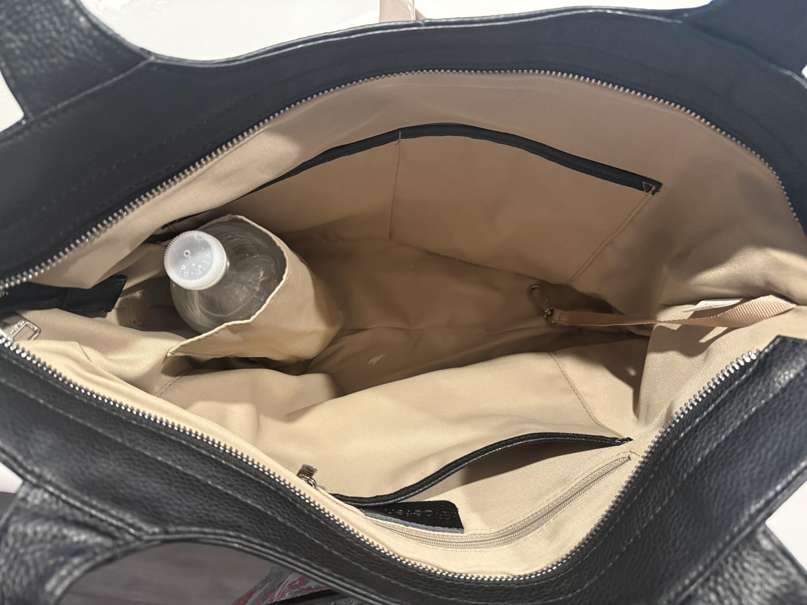 befen Soft Genuine Leather Tote Bag for Women, Slouchy Casual Zipper Work Tote Shoulder Bags Travel Purse with Cup Holder customer photo 1