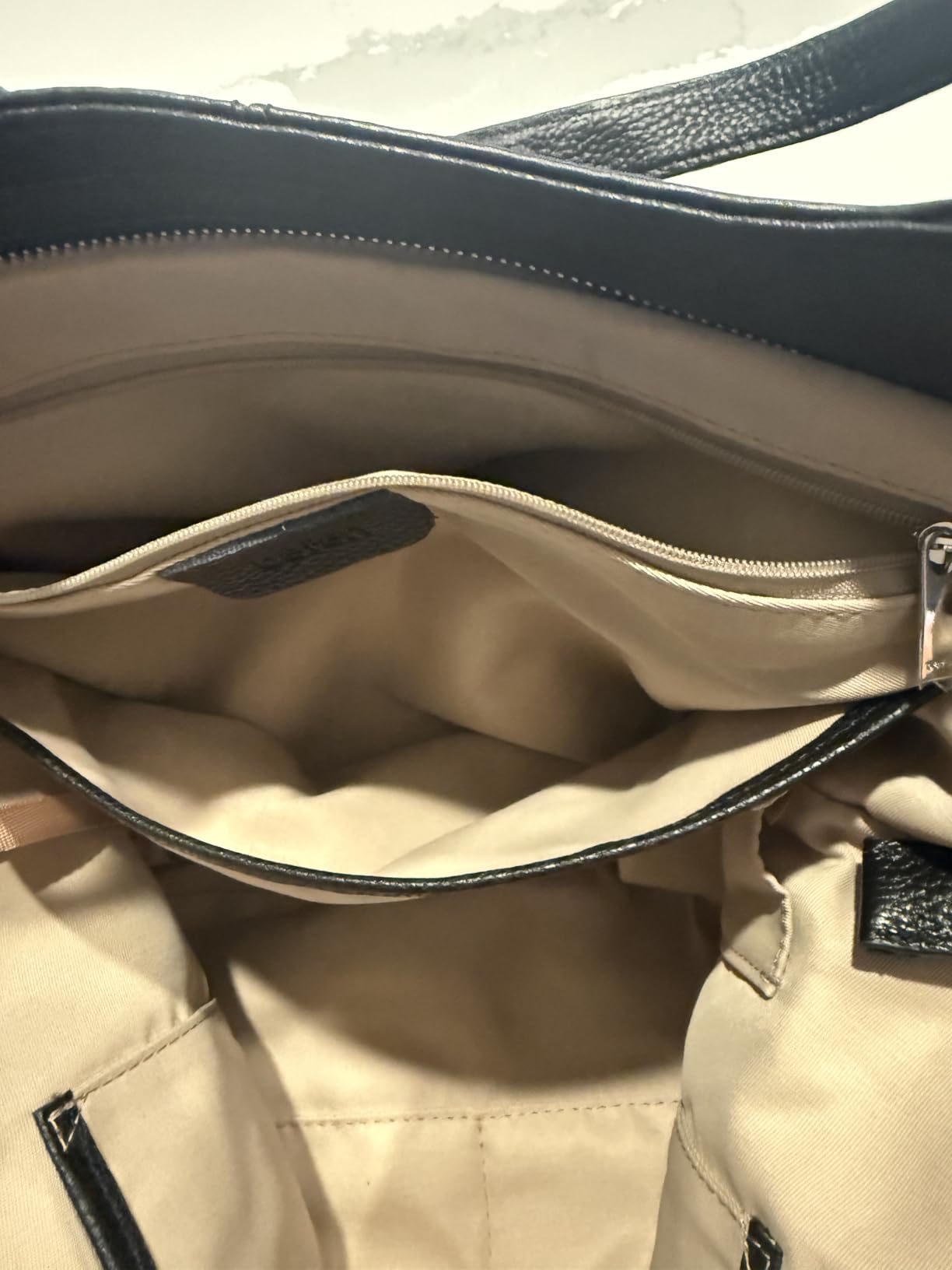 befen Soft Genuine Leather Tote Bag for Women, Slouchy Casual Zipper Work Tote Shoulder Bags Travel Purse with Cup Holder customer photo 2