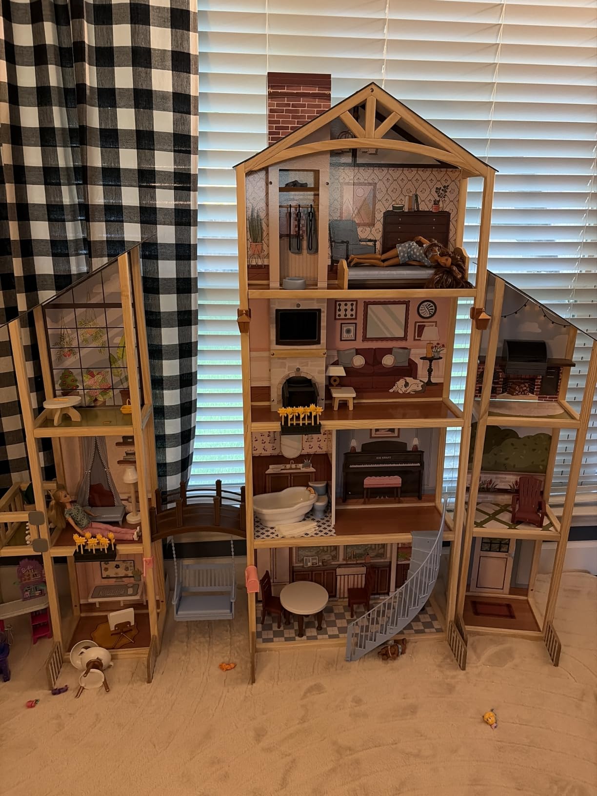 KidKraft Kraft Your Way Magnolia Mansion Dollhouse; 71 Pc Amazon Exclusive | 5-Ft-Tall Dollhouse w/ Lights & Sounds, 16 Play Spaces, Fits 12-In Dolls customer photo 1
