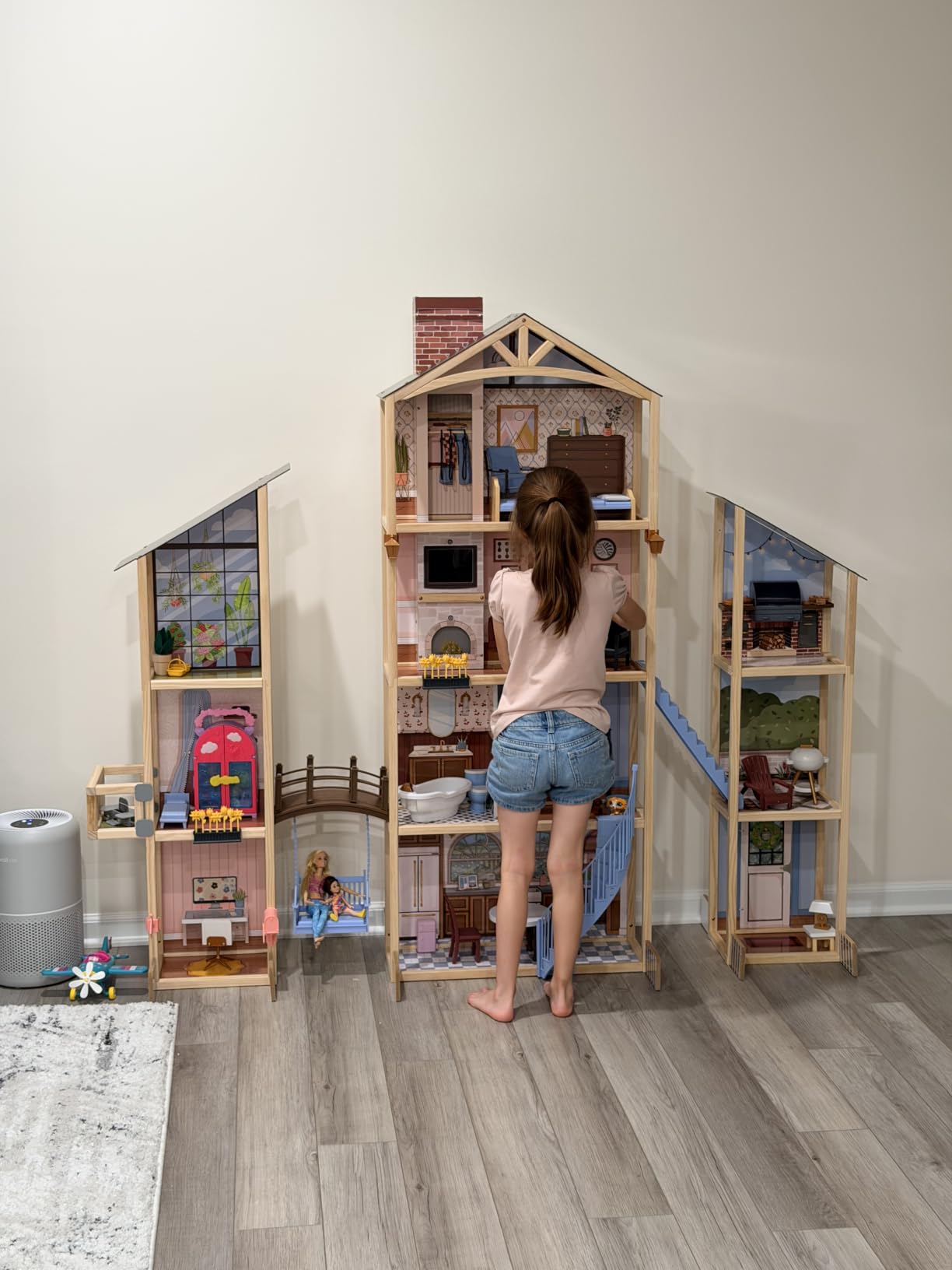 KidKraft Kraft Your Way Magnolia Mansion Dollhouse; 71 Pc Amazon Exclusive | 5-Ft-Tall Dollhouse w/ Lights & Sounds, 16 Play Spaces, Fits 12-In Dolls customer photo 2