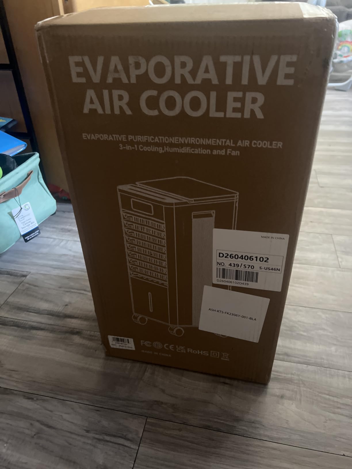 Feculs Portable Air Conditioners, 4-IN-1 Swamp Cooler, Evaporative Air Cooler, 6 Speeds & 3 Modes, 3-Gal Water Tank for Cooling, 15-20 FT/S Remote Control, Portable Air Cooler Fan for Indoors customer photo 1