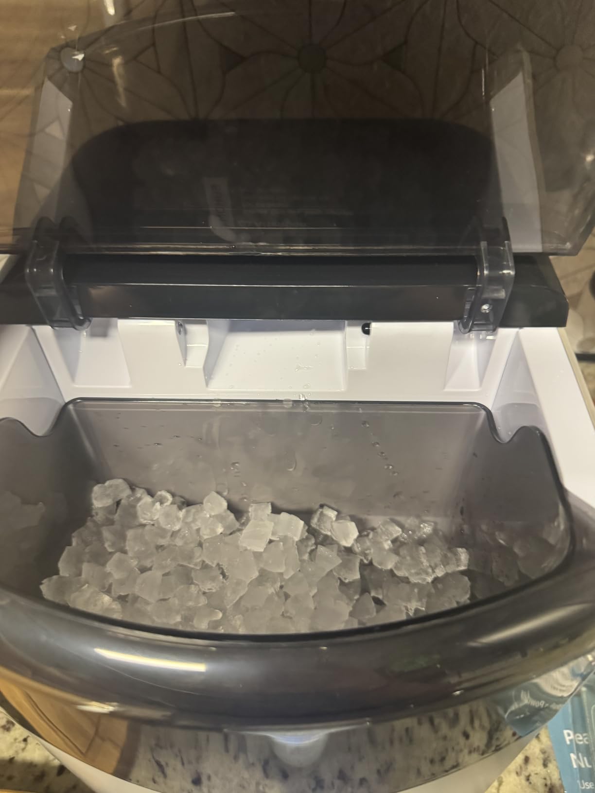 Euhomy Countertop Nugget Ice Maker, 35lbs Daily Sonic Crushed Ice Machine | Ice Ready in 5 Mins, Dual-Pump Self-Cleaning, Detachable Lid, Pebble Ice Maker with Basket, Scoop, 4 Packs Cleaner, Grey customer photo 1
