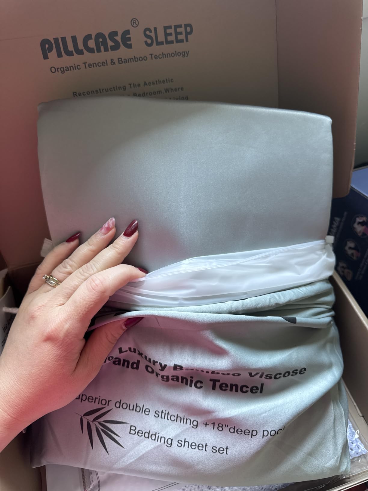 100% Real Bamboo Viscose & Lyocell Tencel Sheets Set Queen Size | Breathable & Cooling for Hot Sleeper | Luxury Silky Soft Fabric | 18