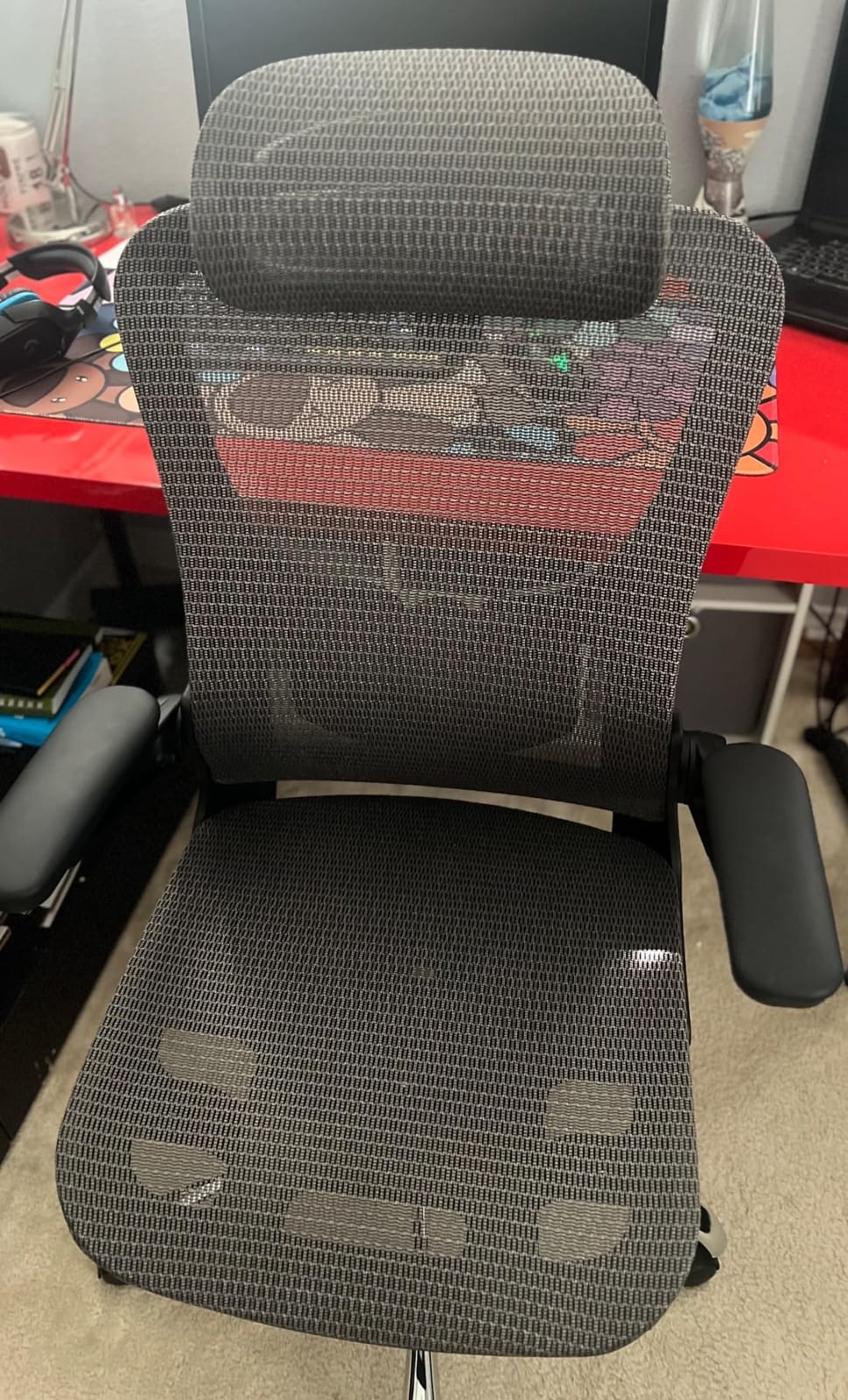 marrap Ergonomic Office Chair, Adjustable Lumbar Support | Mesh Desk Chair with 3D Armrests and Headrest, 90-120° Rocking Function, Black customer photo 1