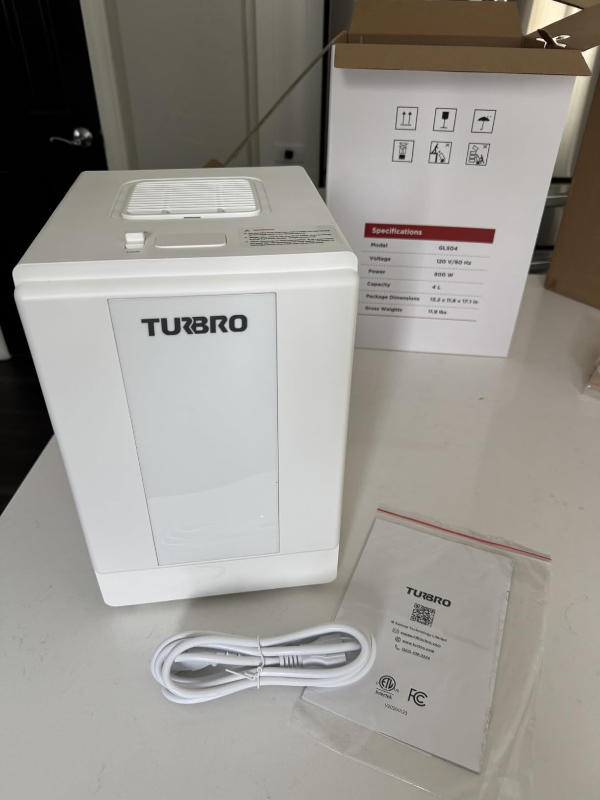 TURBRO 4L Stainless Steel Warm Mist Humidifier, 500mL/h Steam Vaporizer | Dishwasher Safe, Filter-Free, ETL-Certified, Auto Shut-off, Child Lock, No White Dust, Sleep Mode for Bedroom customer photo 1