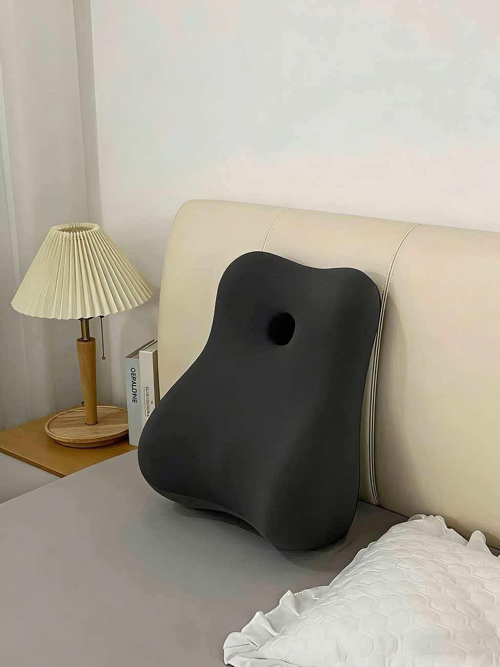Ergonomic Memory Foam Wedge Pillow for Sleeping & Reading- Grey customer photo 2