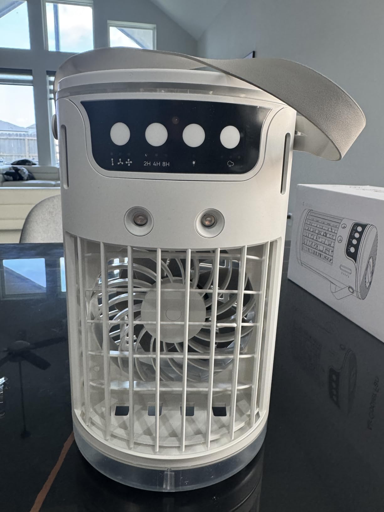 Portable Air Conditioners, AC Fan Mini Evaporative Air Cooler 1200ML with Ice Cooling Mist Personal Air Conditioner Quiet for Bedroom, Home Office Desk (White) customer photo 2