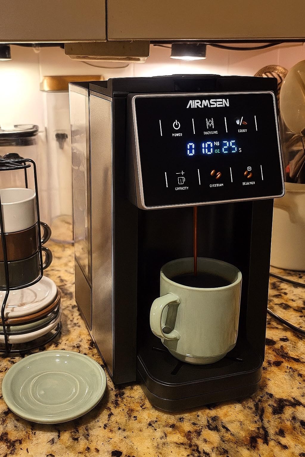 AIRMSEN Grind and Brew Coffee Maker, Single Serve with Built-In Grinder customer photo 1