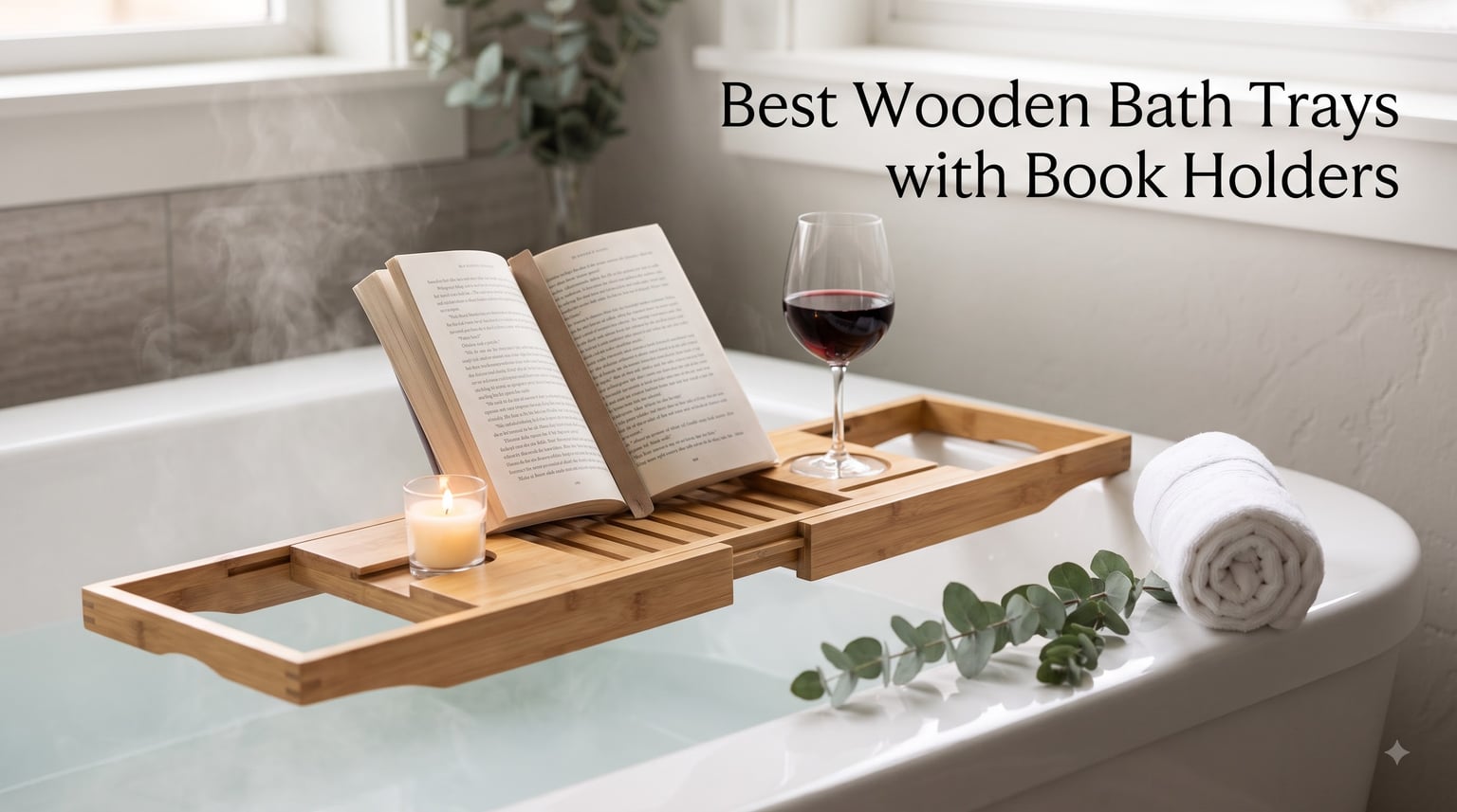 Best Wooden Bath Trays with Book Holders