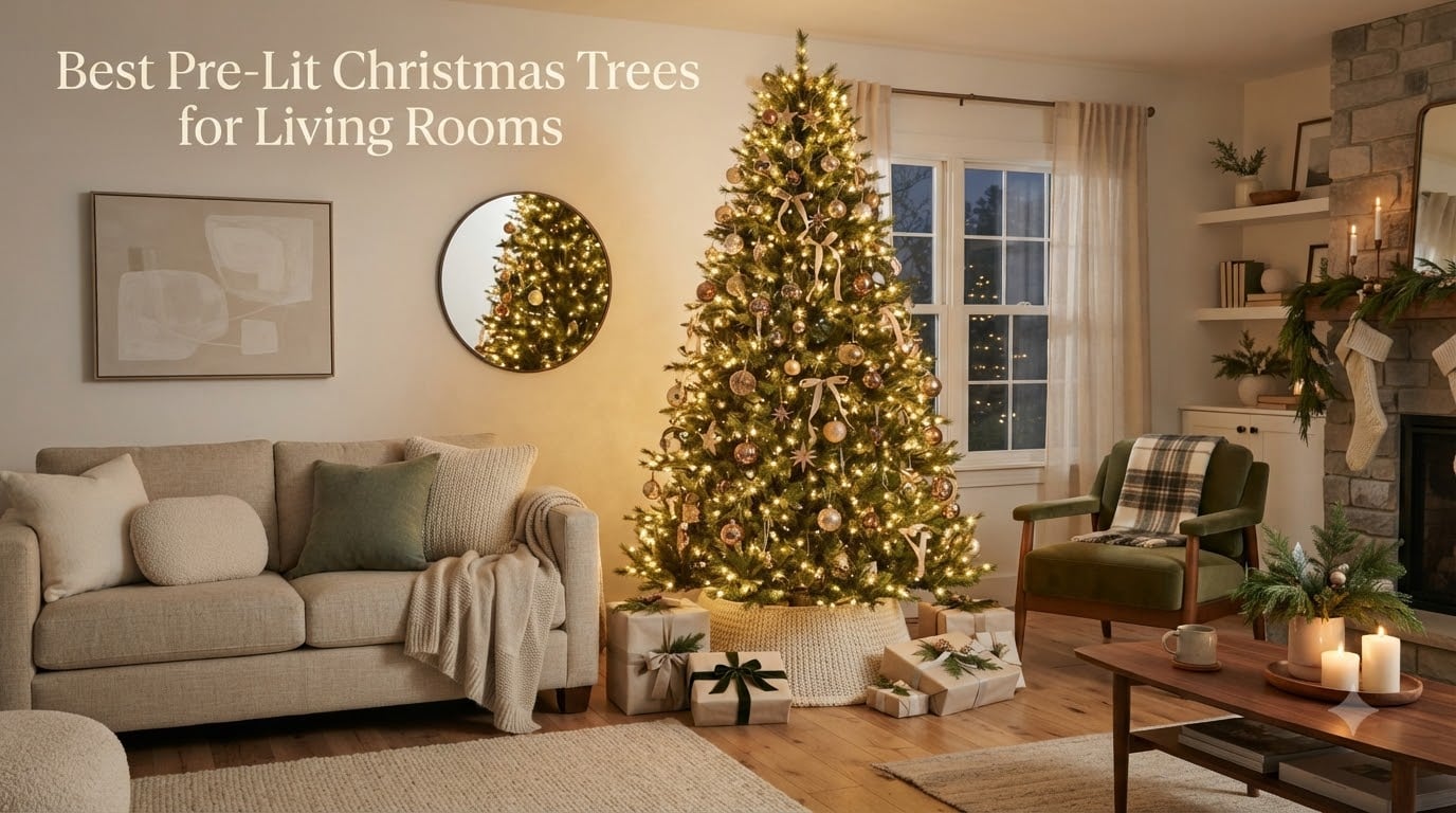 Best Pre-Lit Christmas Trees for Living Rooms