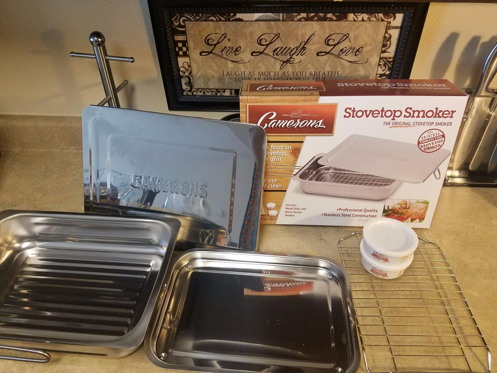 Camerons Large Stovetop Smoker, Hickory & Oak Wood Chips & Recipe Guide customer photo 2